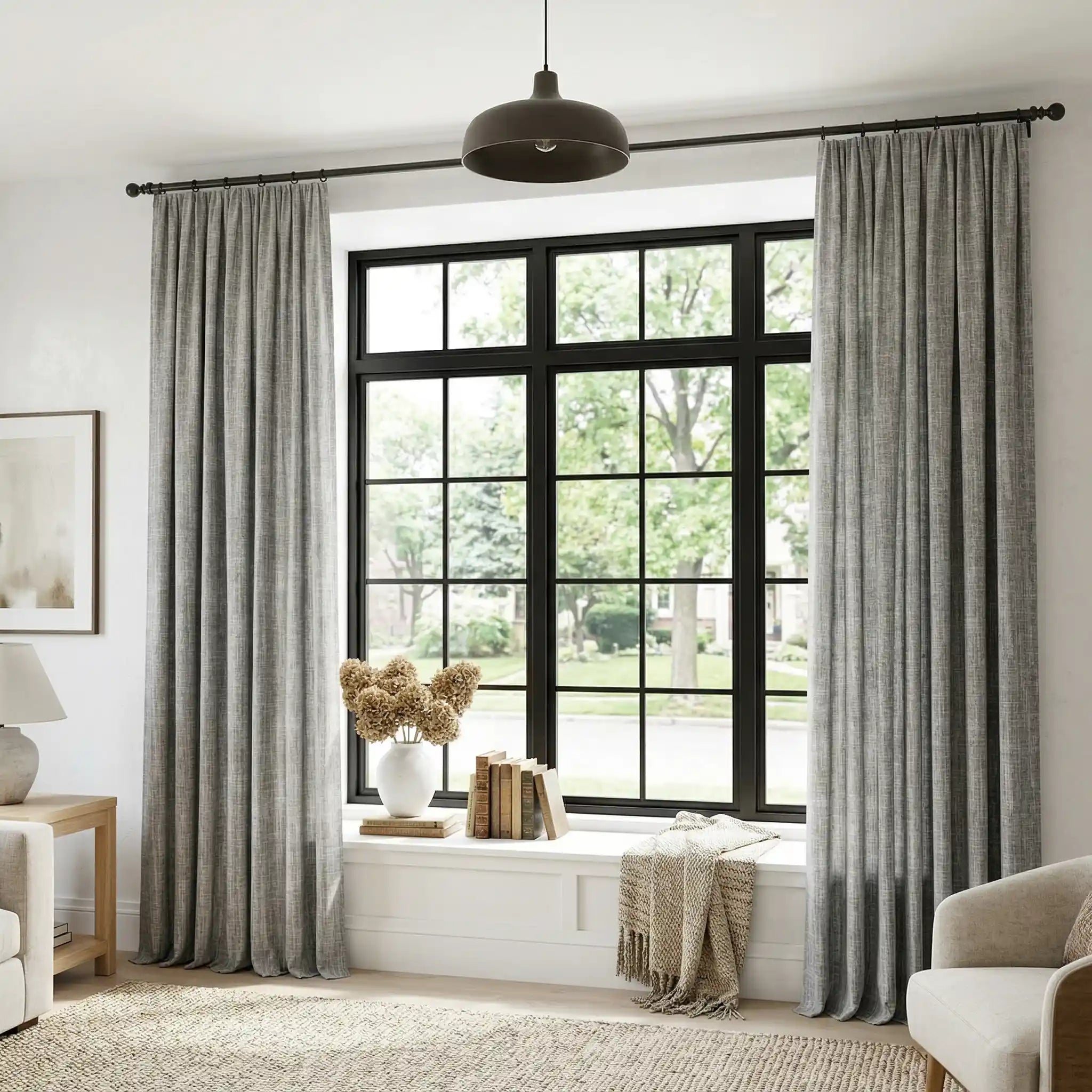 Custom 100% Blackout Heavyweight Linen Curtains | USdrapery