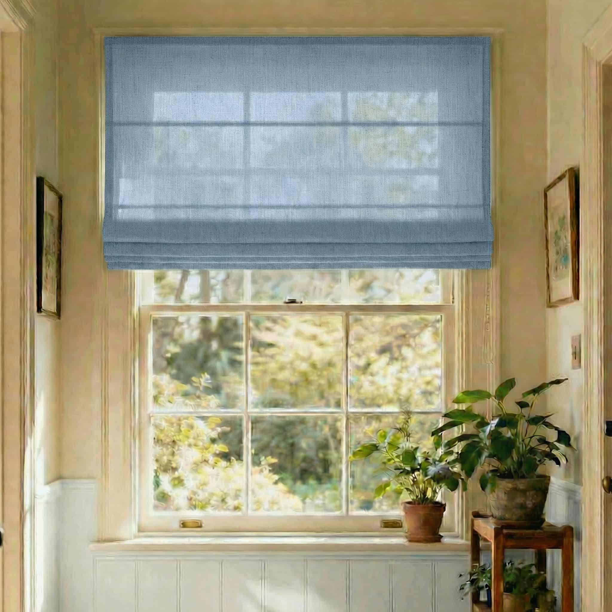 Custom Elegant Textured Light Filtering Roman Shades | USdrapery