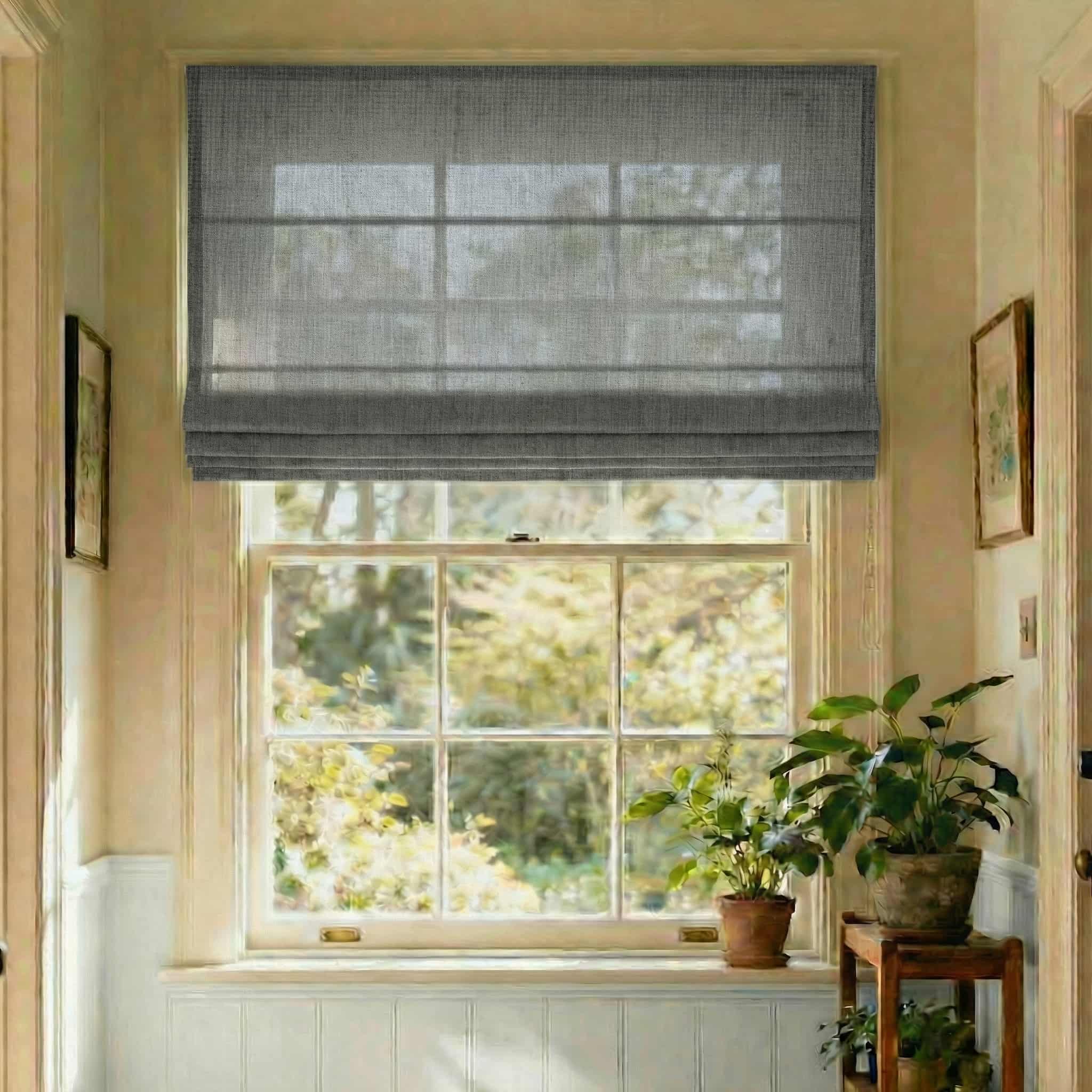 Custom Elegant Textured Light Filtering Roman Shades | USdrapery