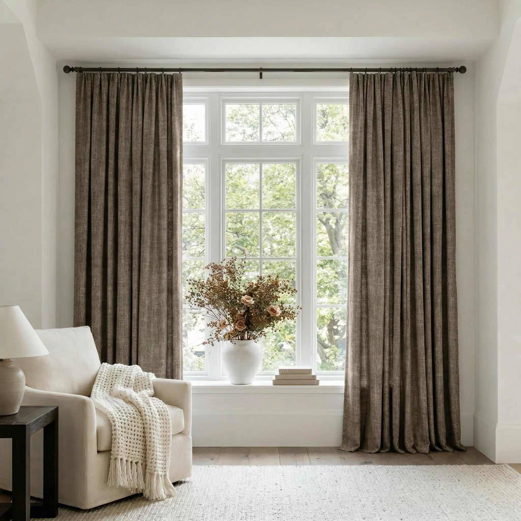Custom 100% Blackout Heavyweight Linen Curtains | USdrapery