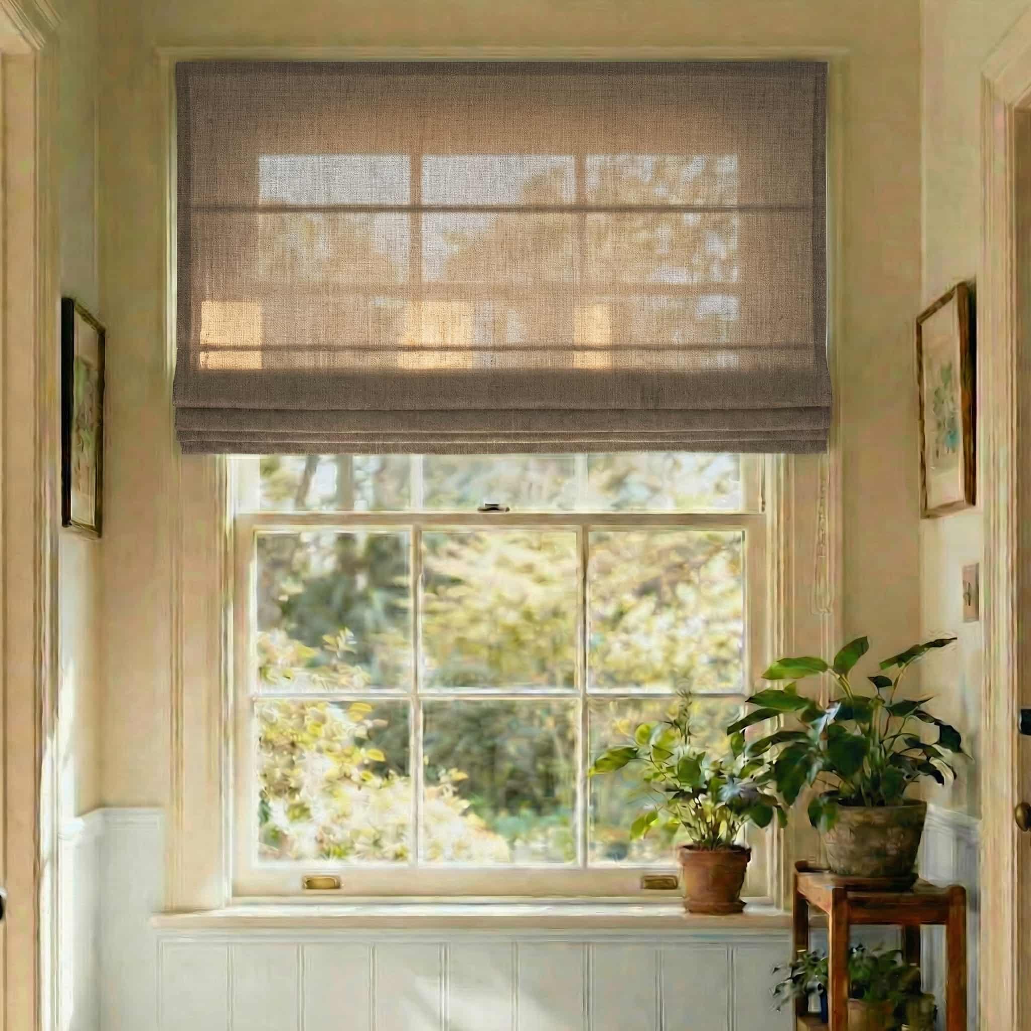Custom Elegant Textured Light Filtering Roman Shades | USdrapery