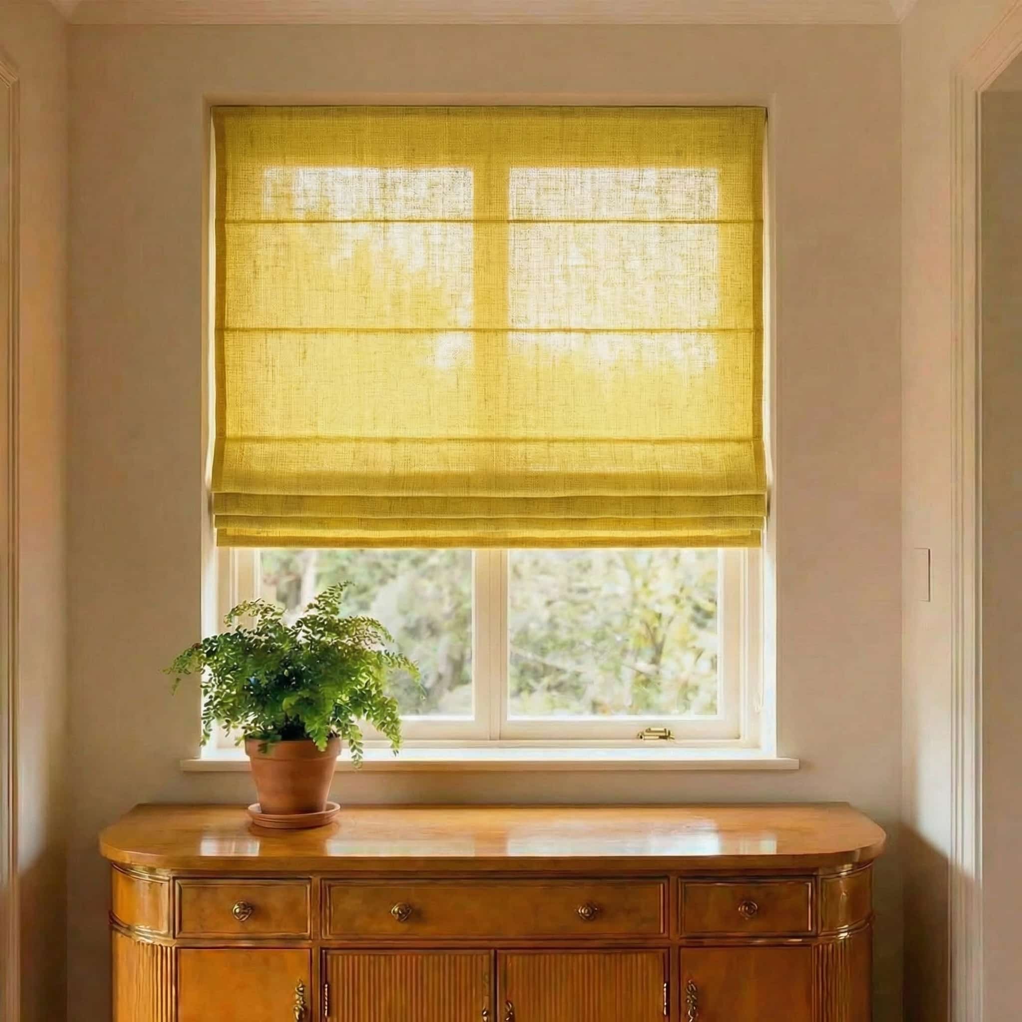 Custom Natural Breathable Light Filtering Linen Roman Shades | USdrapery