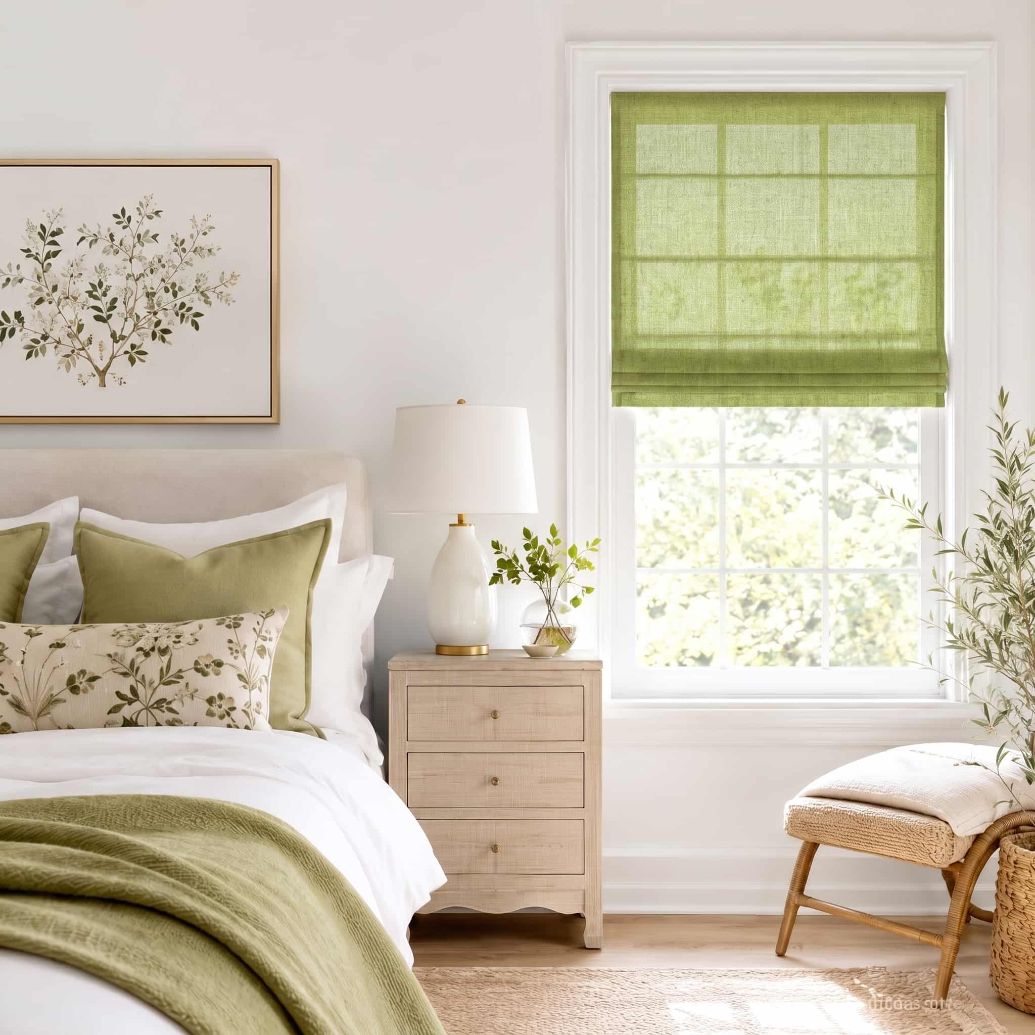 Custom Linen Roman Window Shades Cordless | USdrapery