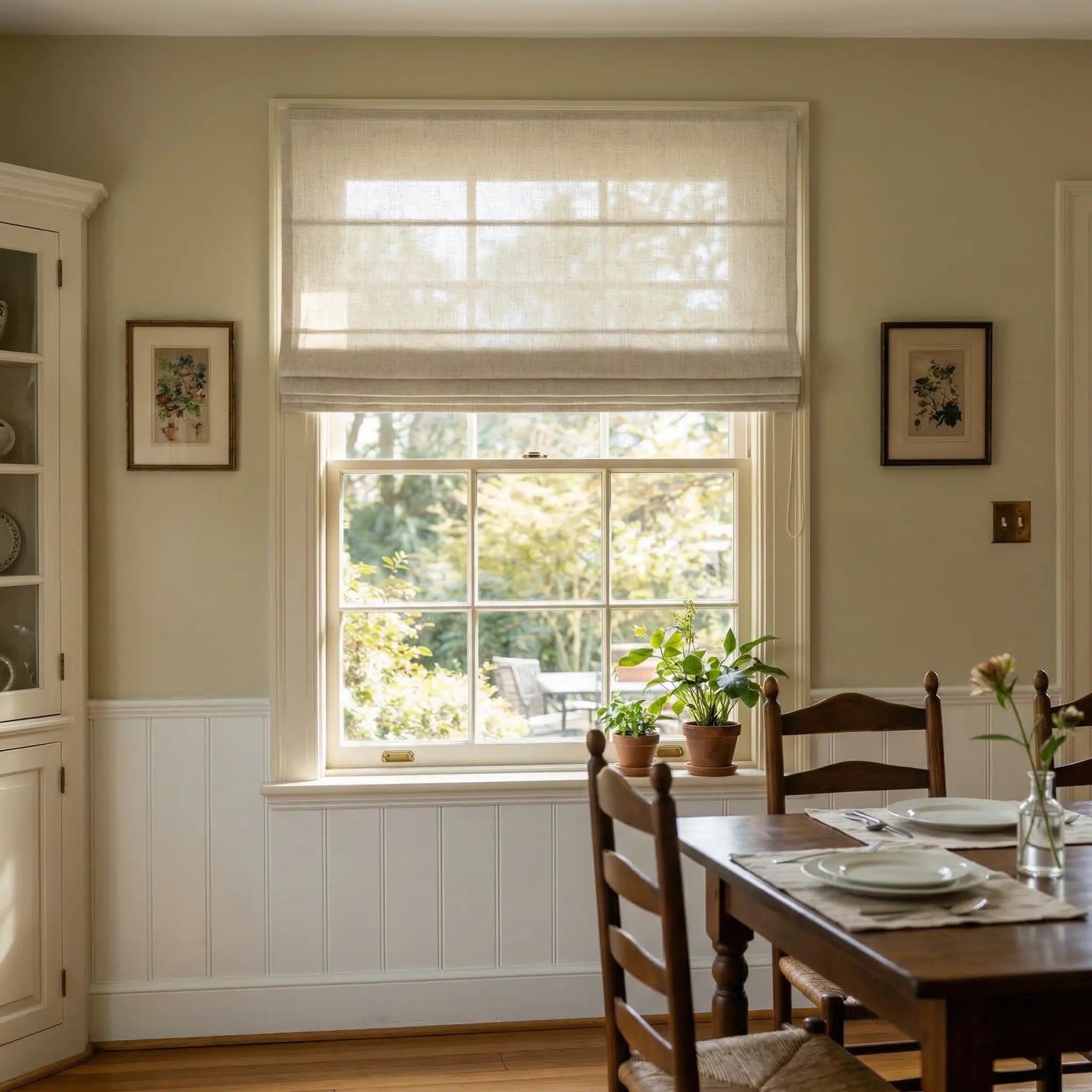 Custom Elegant Textured Light Filtering Roman Shades | USdrapery