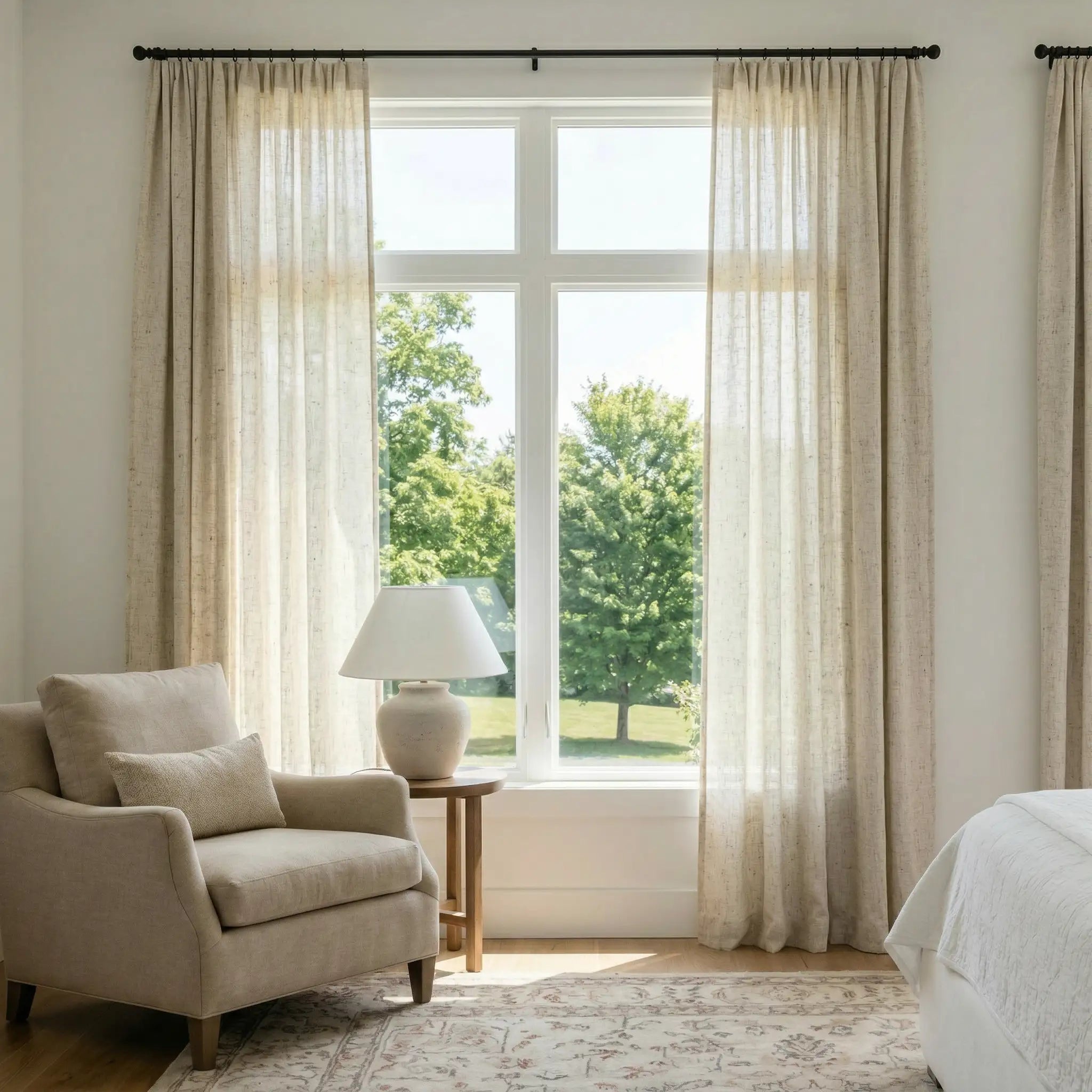 Custom Linen Semi-Blackout curtains – Natural Texture | USdrapery