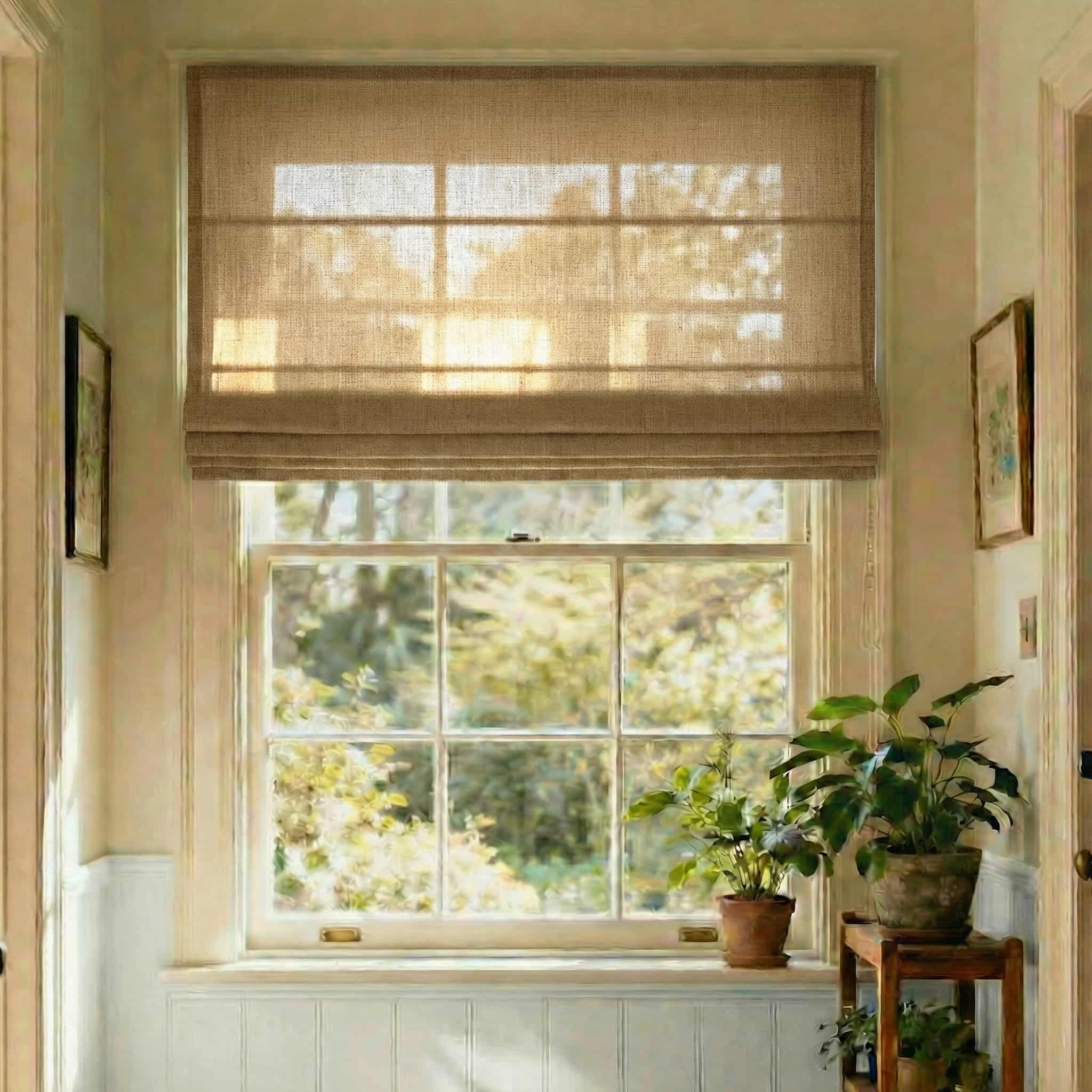Custom Elegant Textured Light Filtering Roman Shades | USdrapery