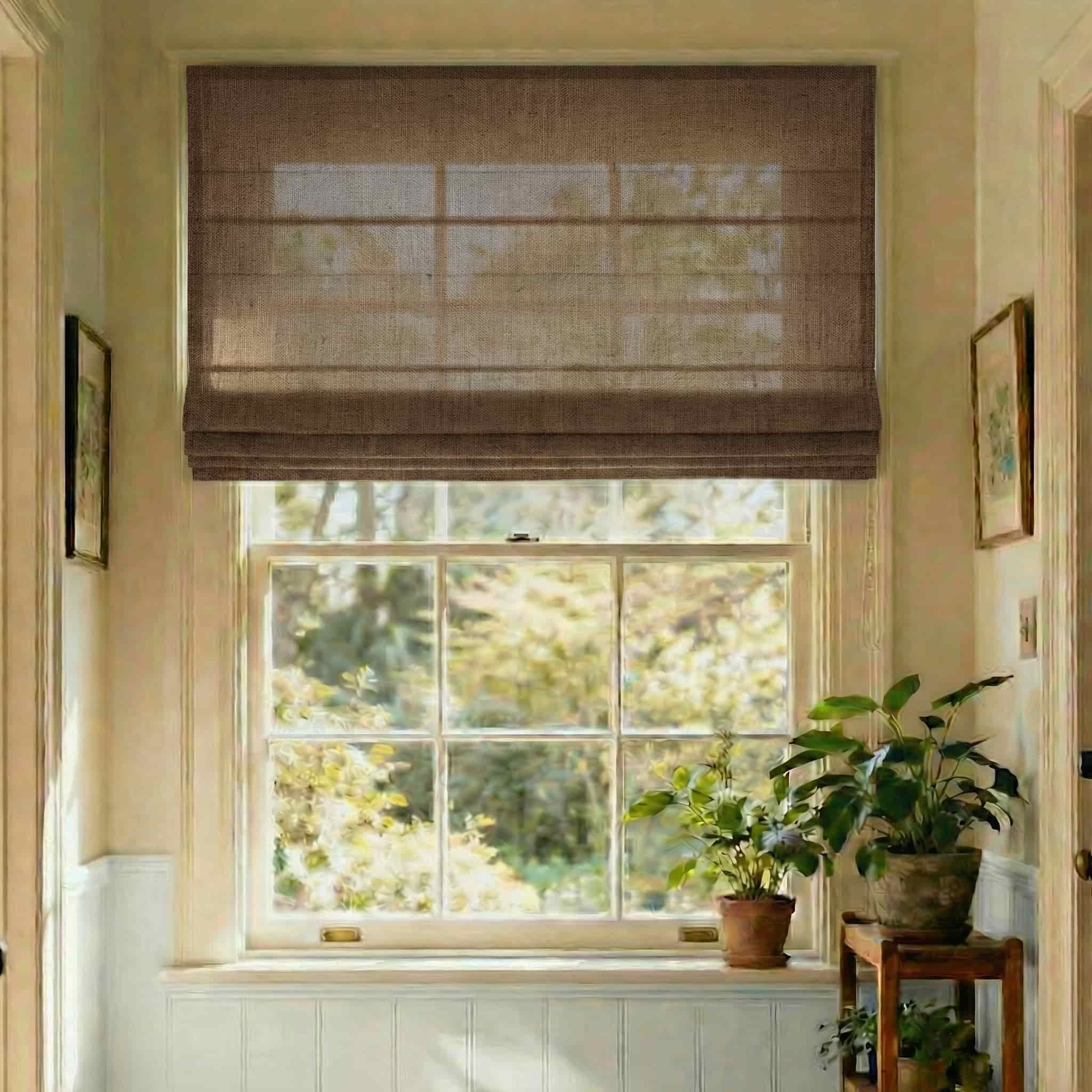 Custom Elegant Textured Light Filtering Roman Shades | USdrapery
