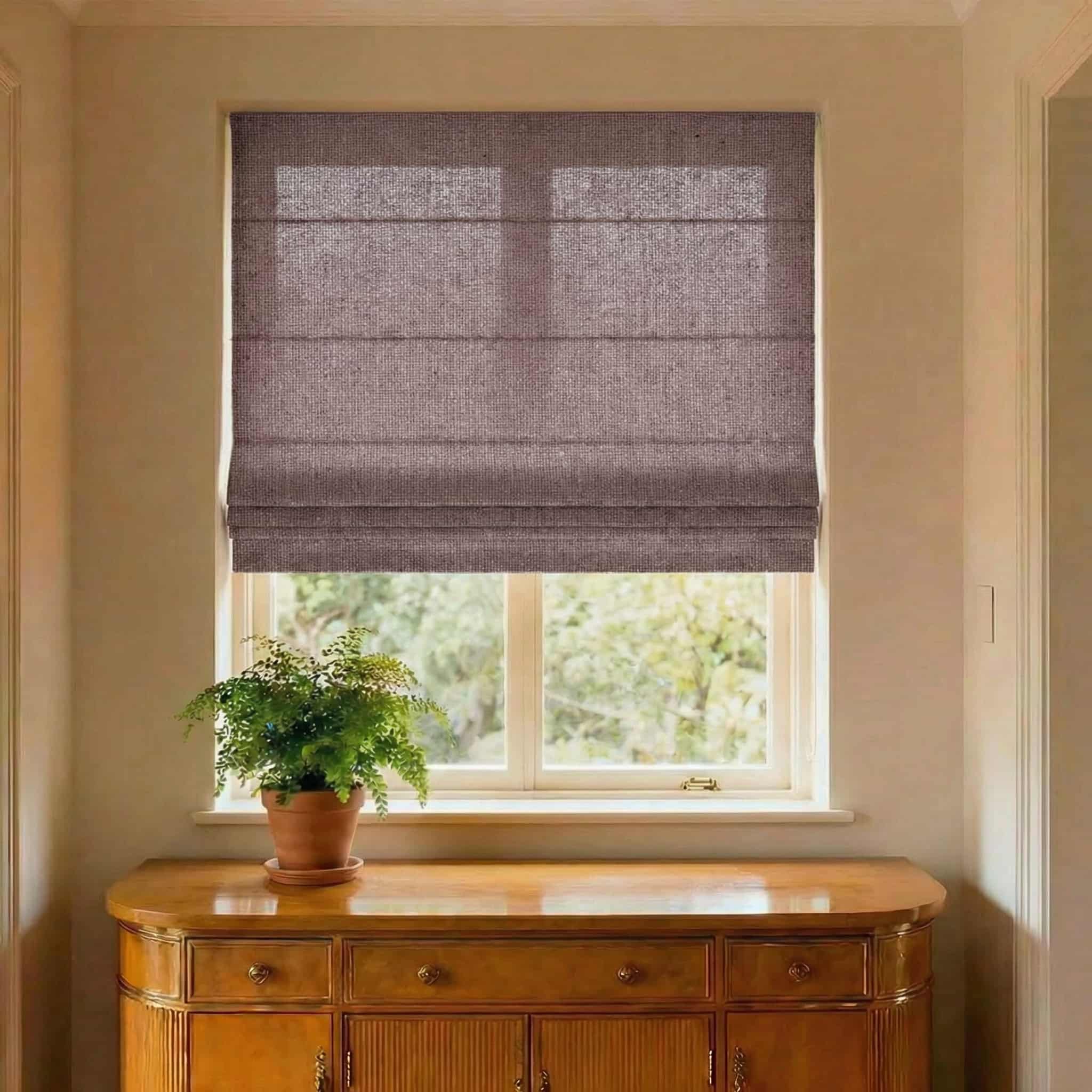 Custom Natural Breathable Light Filtering Linen Roman Shades | USdrapery