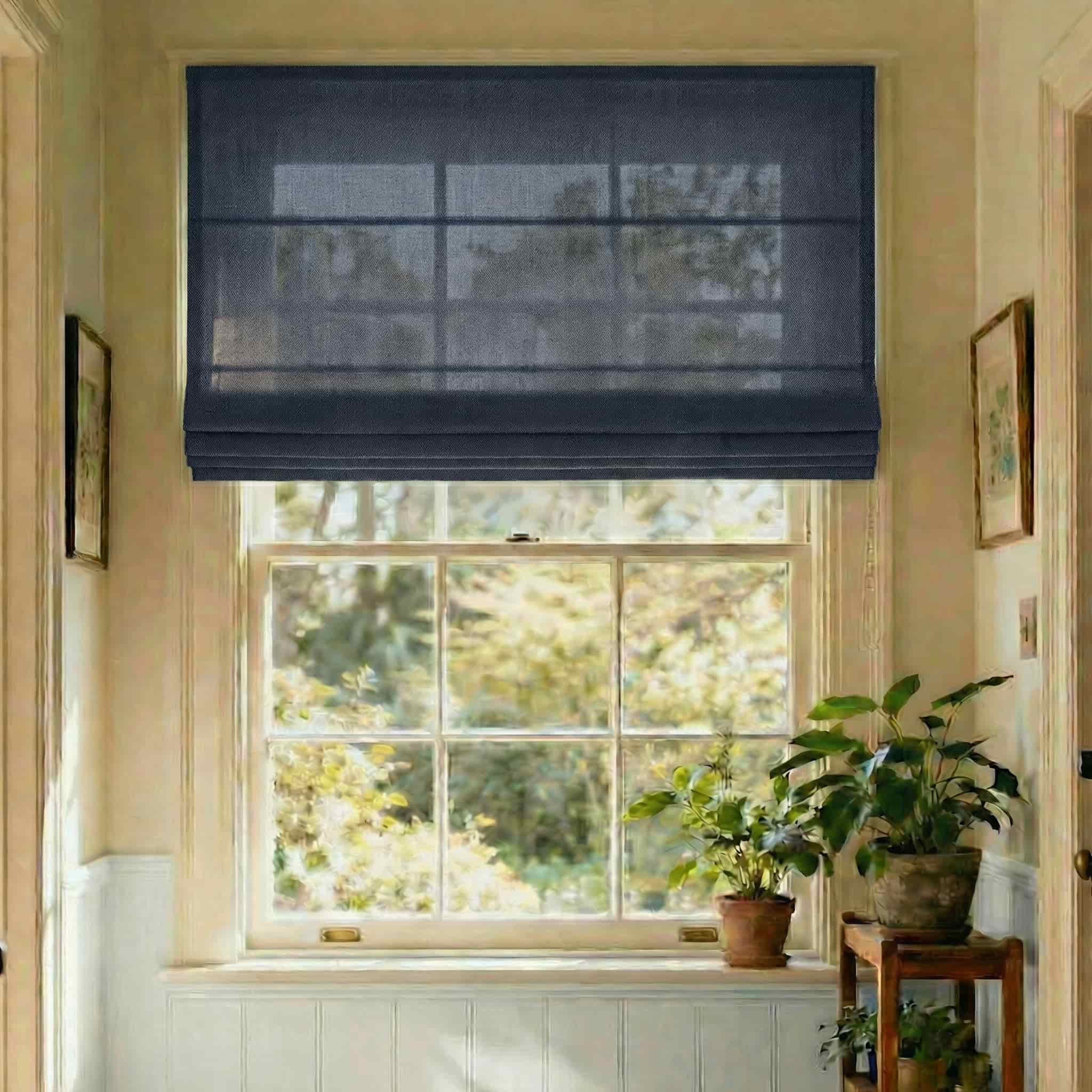 Custom Elegant Textured Light Filtering Roman Shades | USdrapery