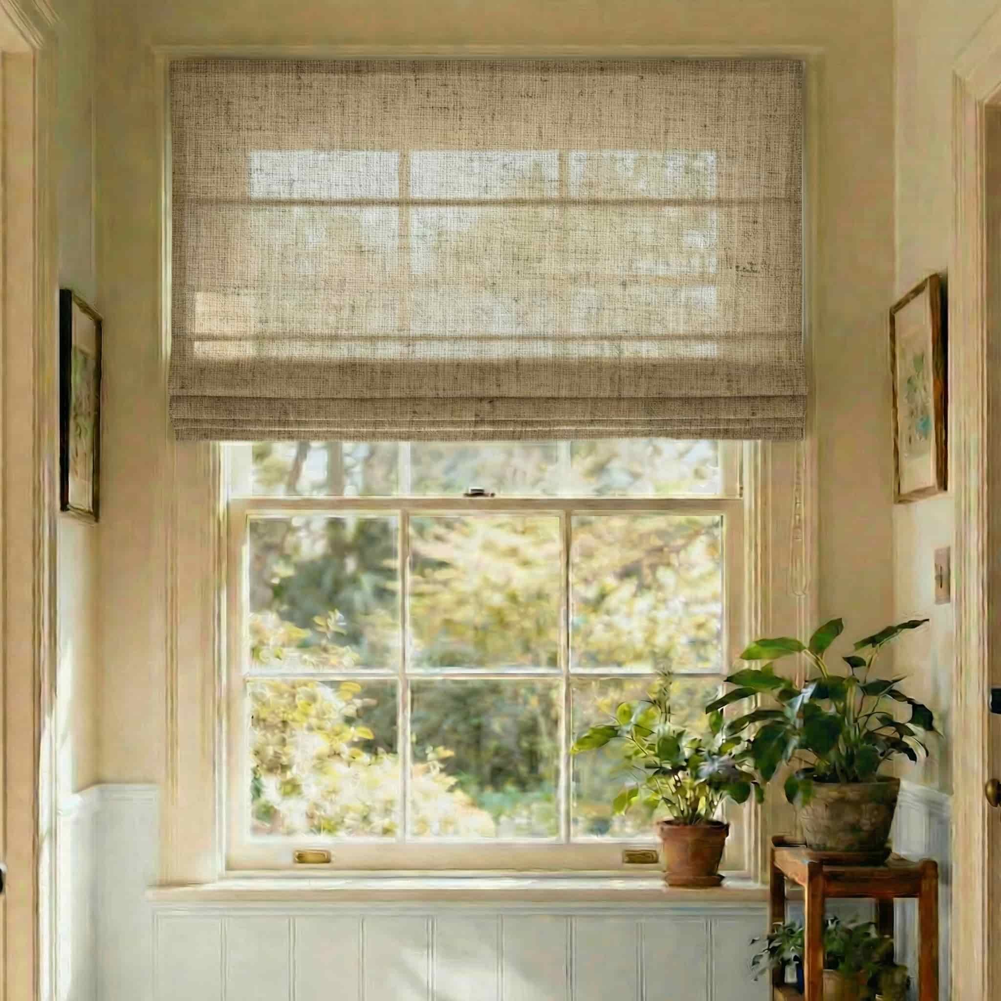 Custom Elegant Textured Light Filtering Roman Shades | USdrapery