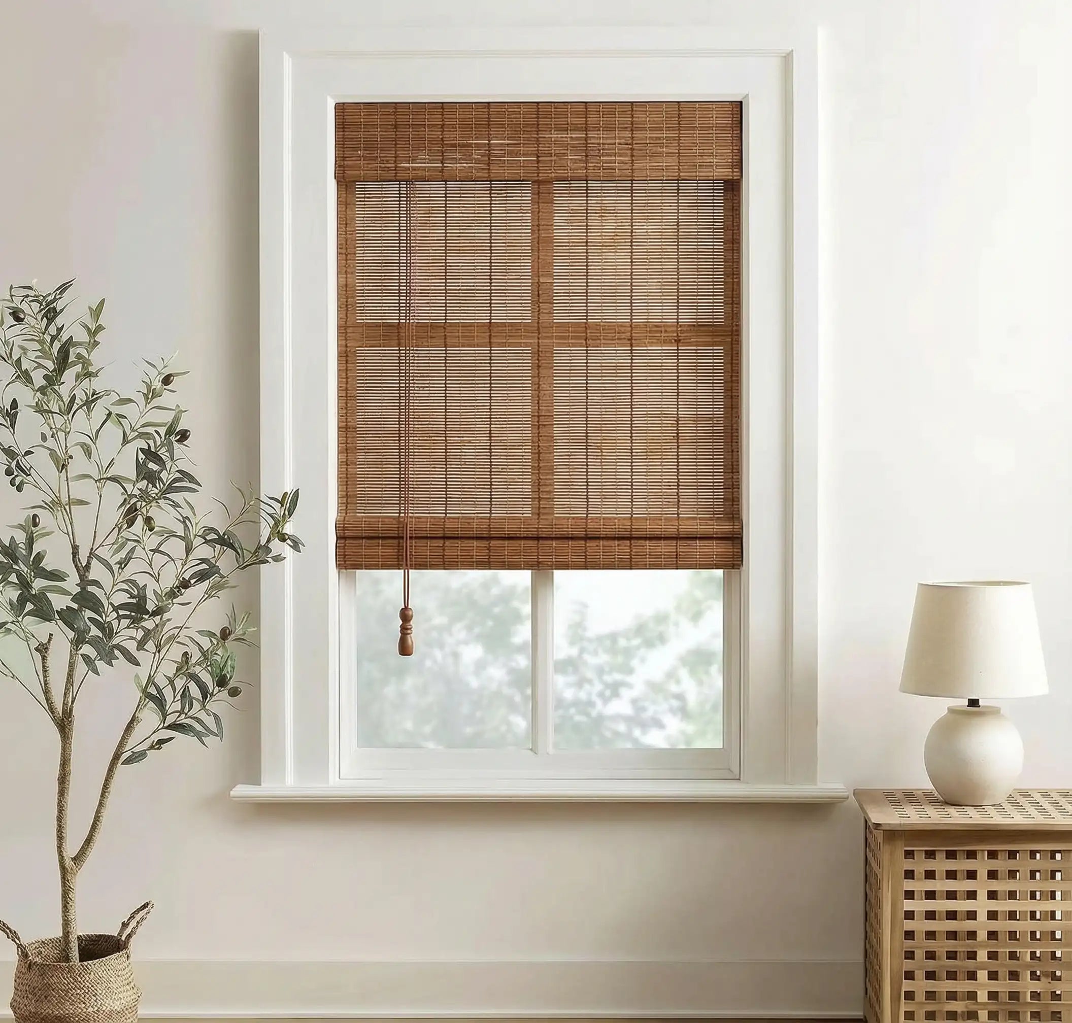 Custom Bamboo Shades Made to Measure – Natural Woven Wood Window Treatments | USdrapery