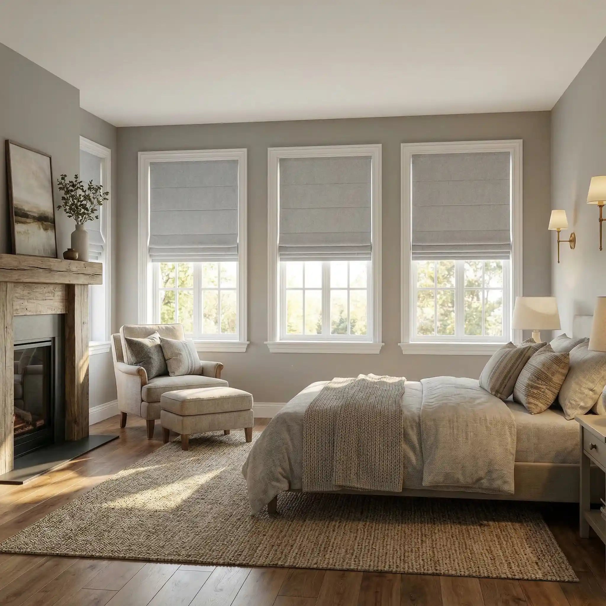 Custom Thermal Insulated Energy Saving Blackout Roman Blinds | USdrapery