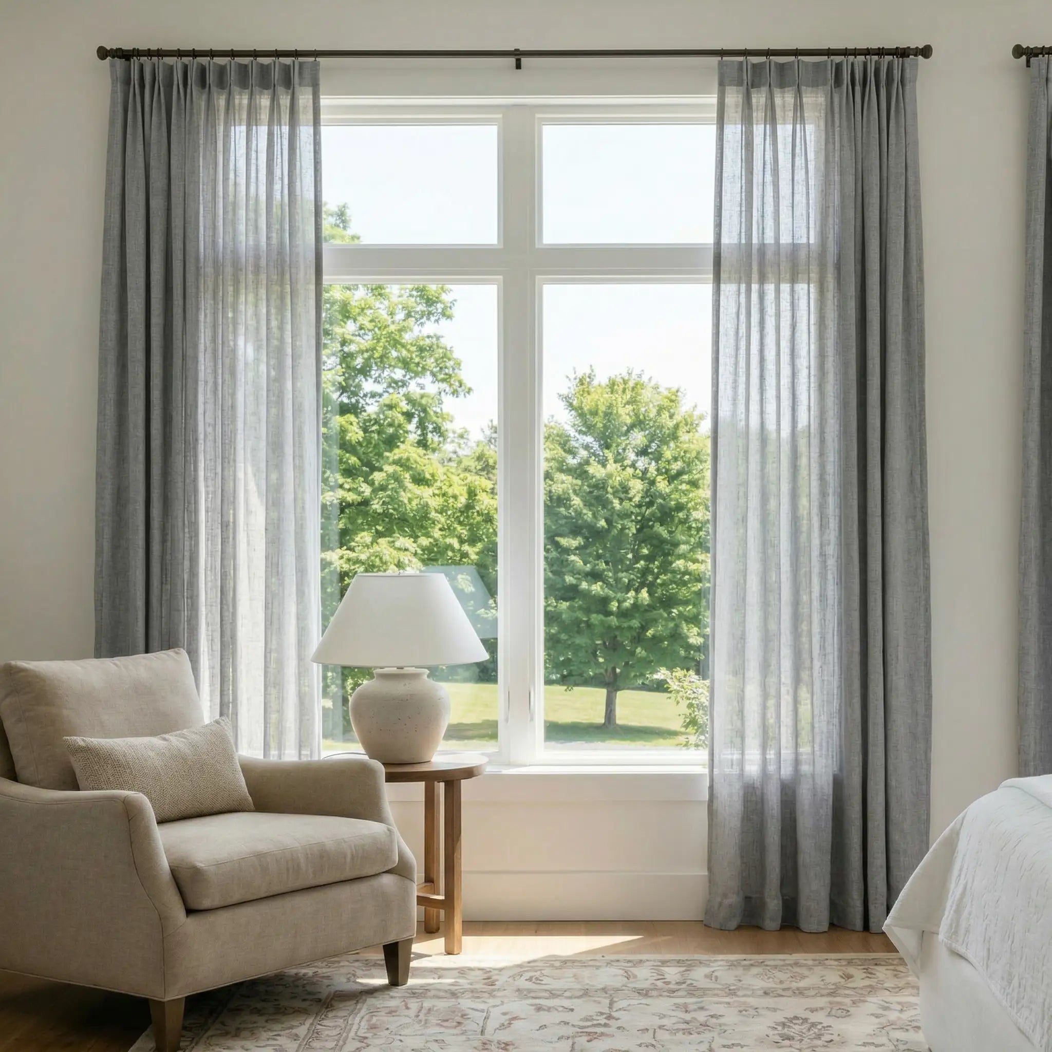 Custom Linen Semi-Blackout curtains – Natural Texture | USdrapery