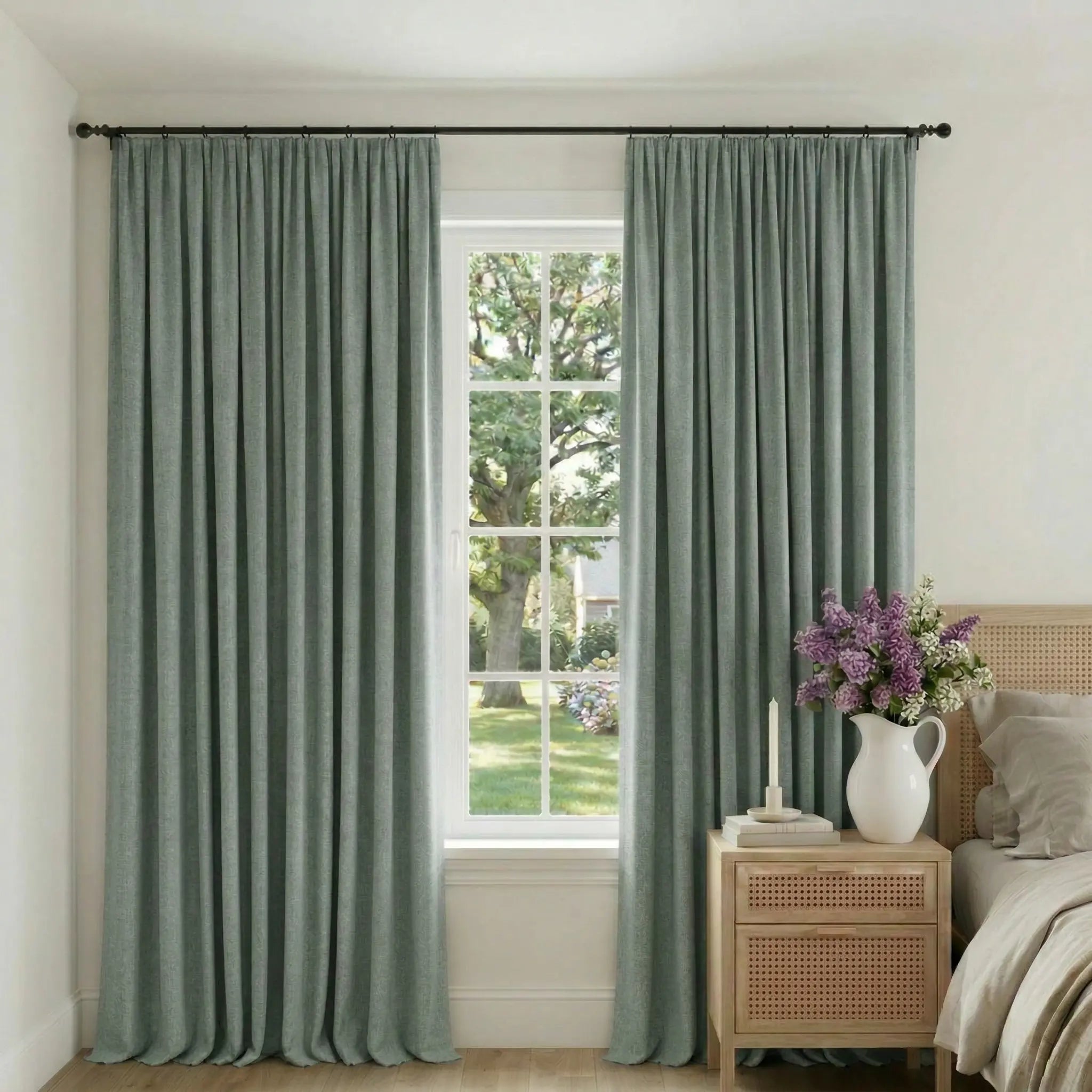 Custom 100% Linen Blackout Curtains—Elegant Light Control | USdrapery