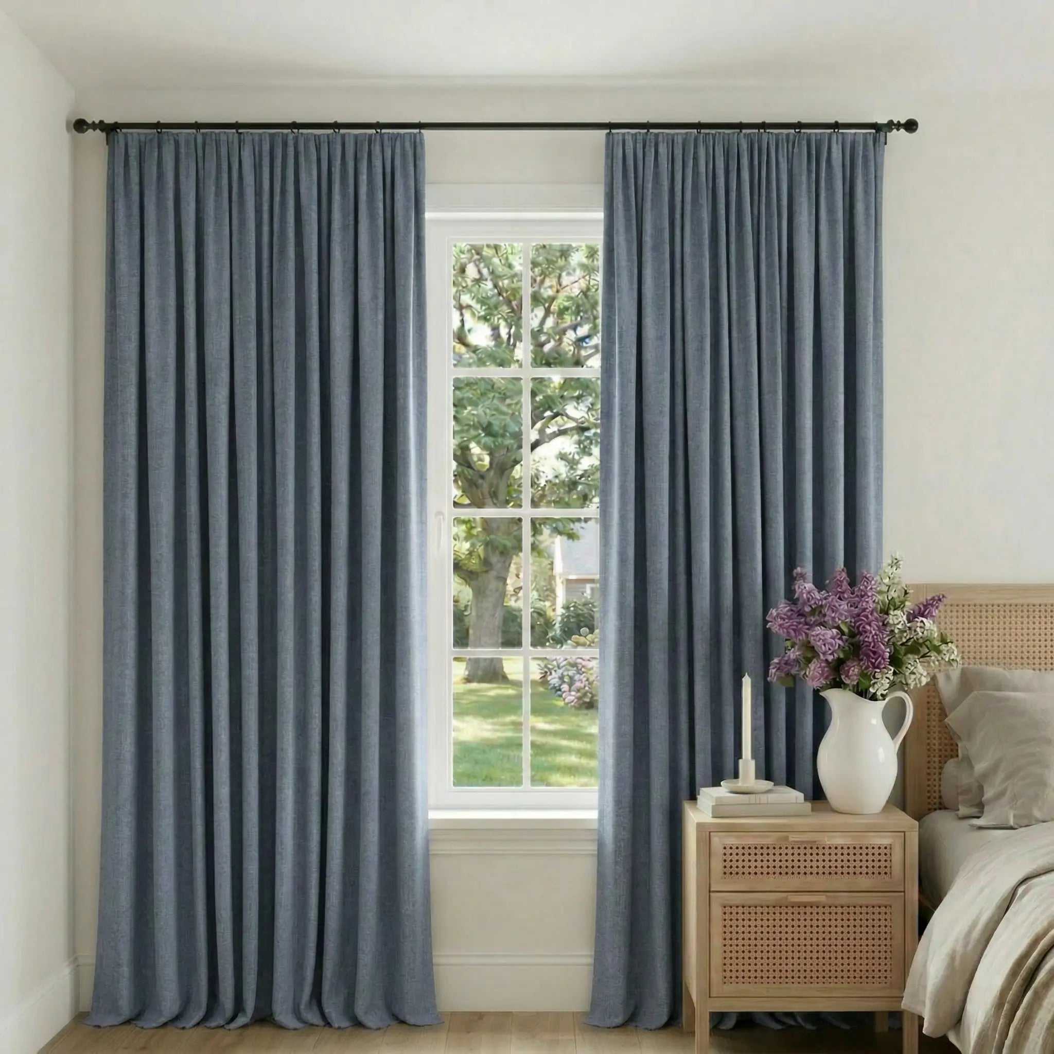 Custom 100% Linen Blackout Curtains—Elegant Light Control | USdrapery