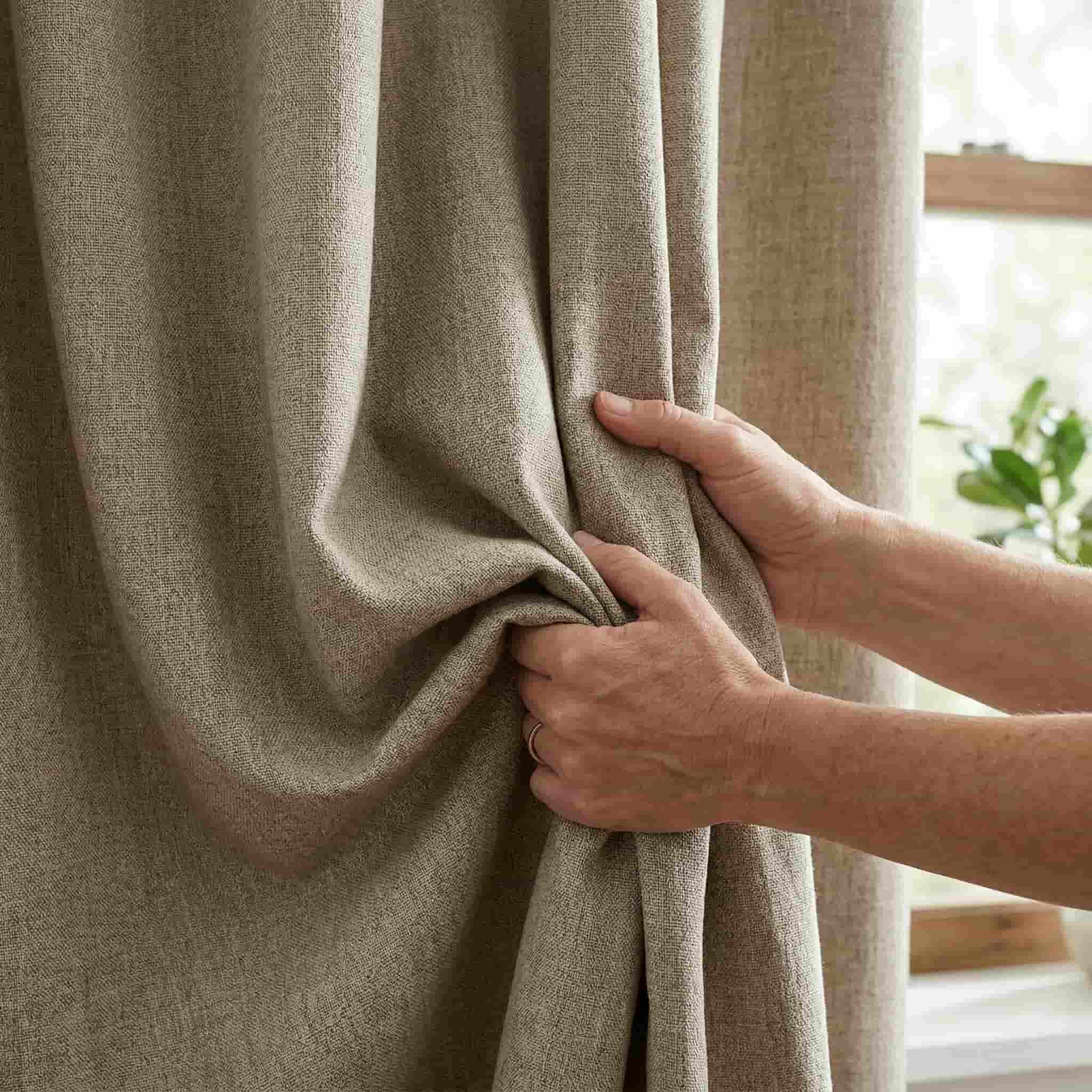 Custom 100% Linen Blackout Curtains—Elegant Light Control | USdrapery