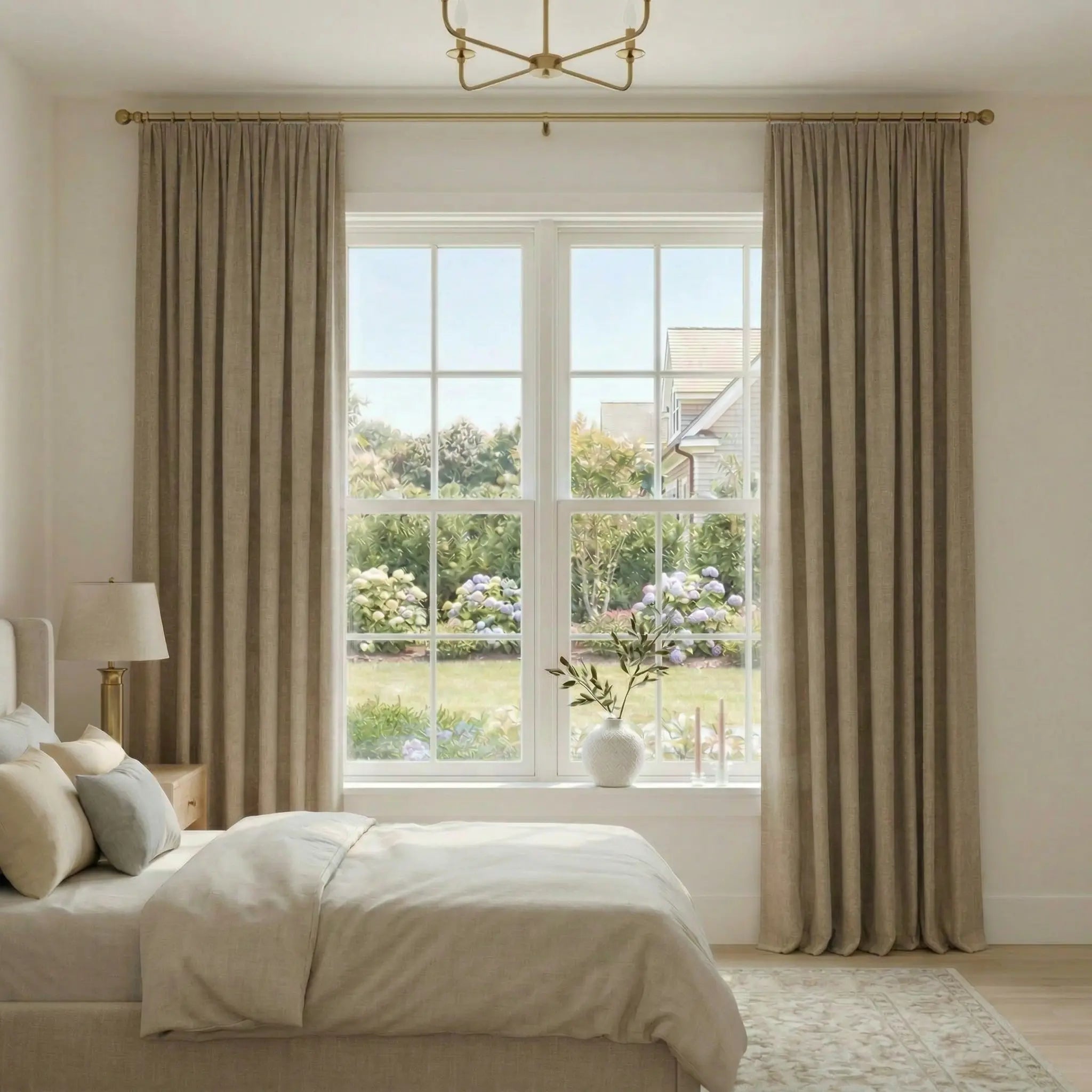 Custom 100% Linen Blackout Curtains—Elegant Light Control | USdrapery