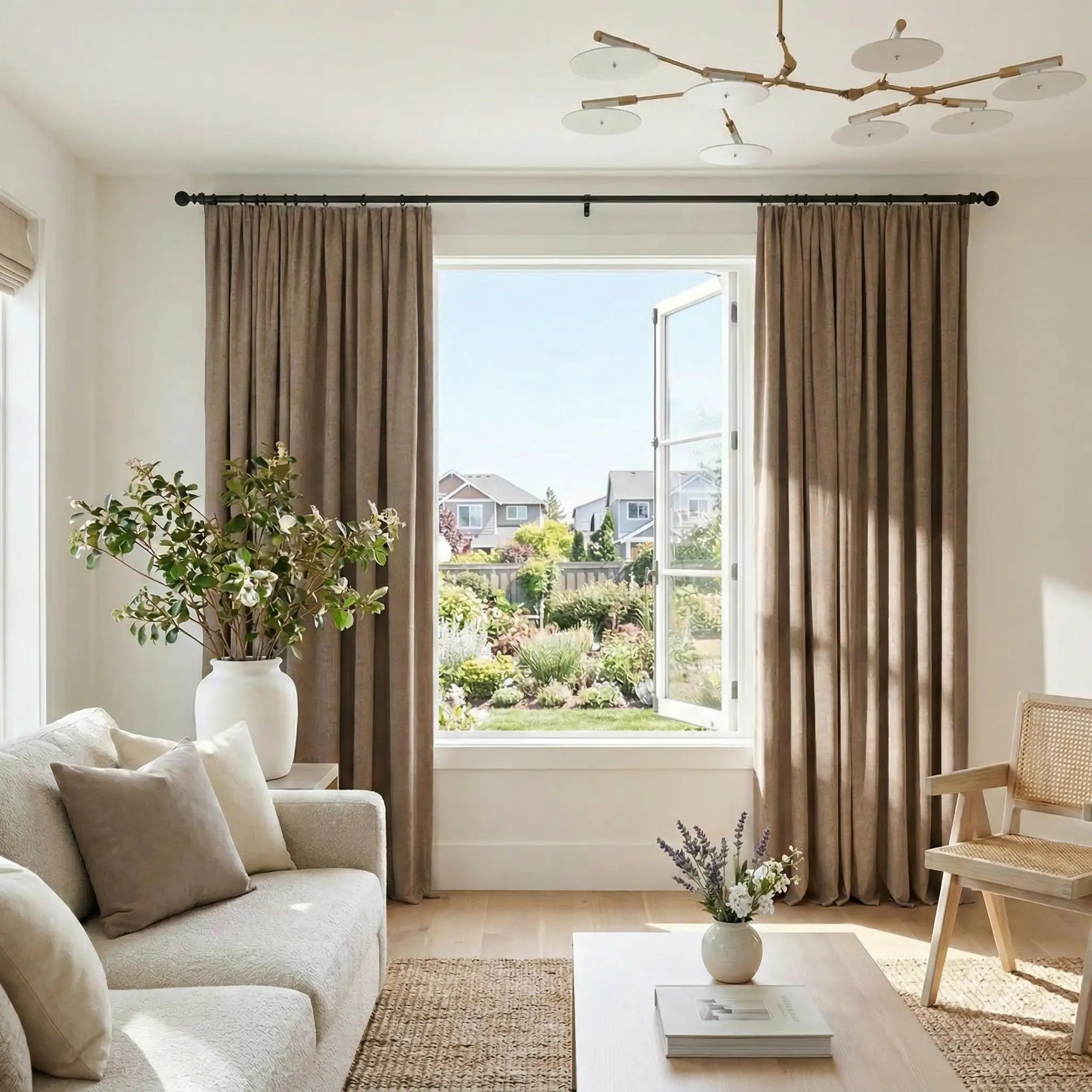 Custom 100% Linen Blackout Curtains—Elegant Light Control | USdrapery