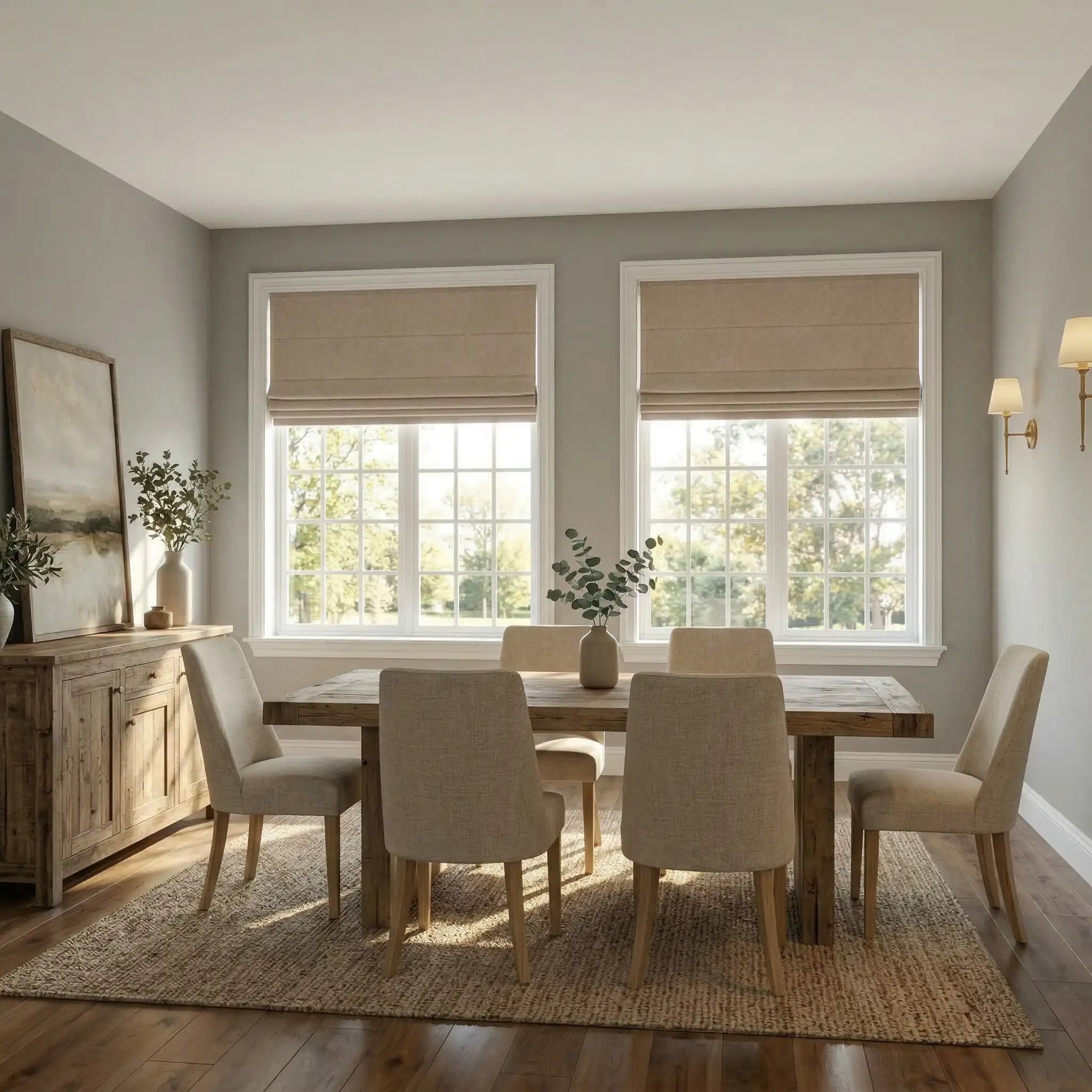 Custom Thermal Insulated Energy Saving Blackout Roman Blinds | USdrapery