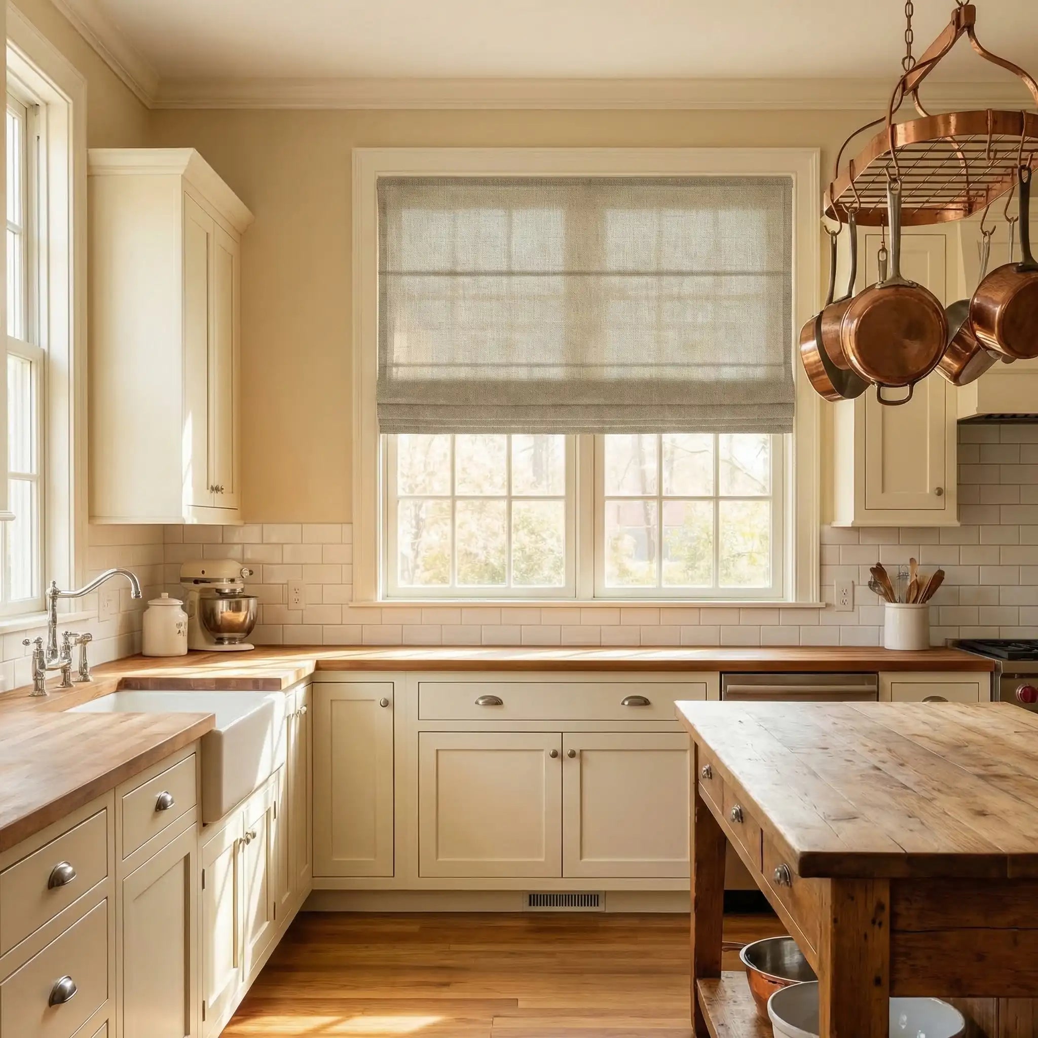 Custom Elegant Textured Light Filtering Roman Shades | USdrapery