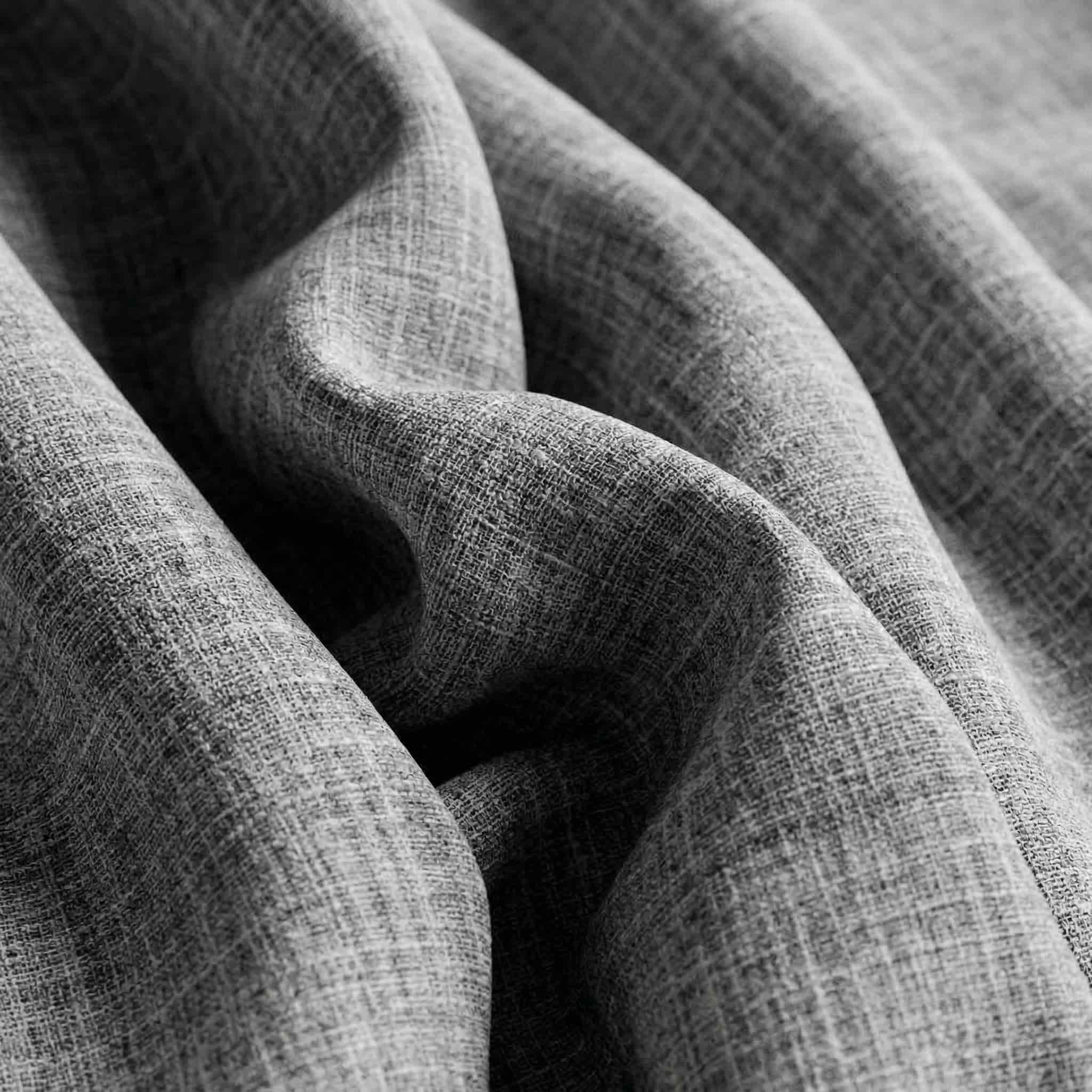Custom Linen 100% Blackout Roman with Bamboo Texture | USdrapery