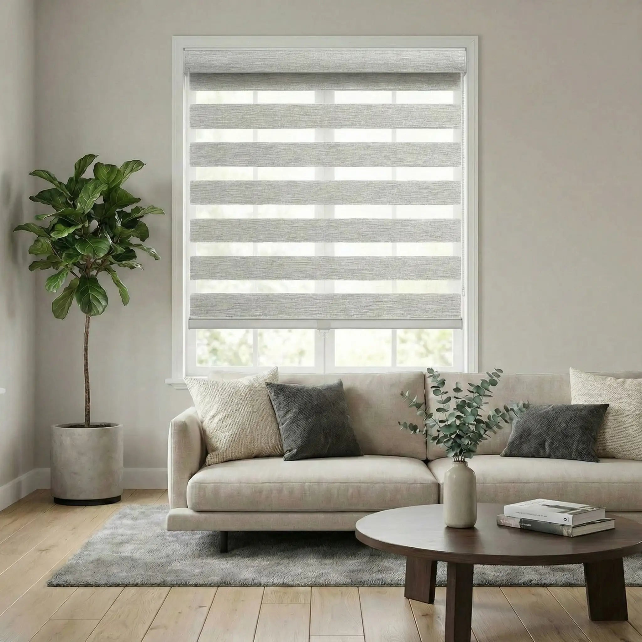 Custom Zebra Shades Made to Measure – Dual Layer Window Blinds with Light Control | USdrapery