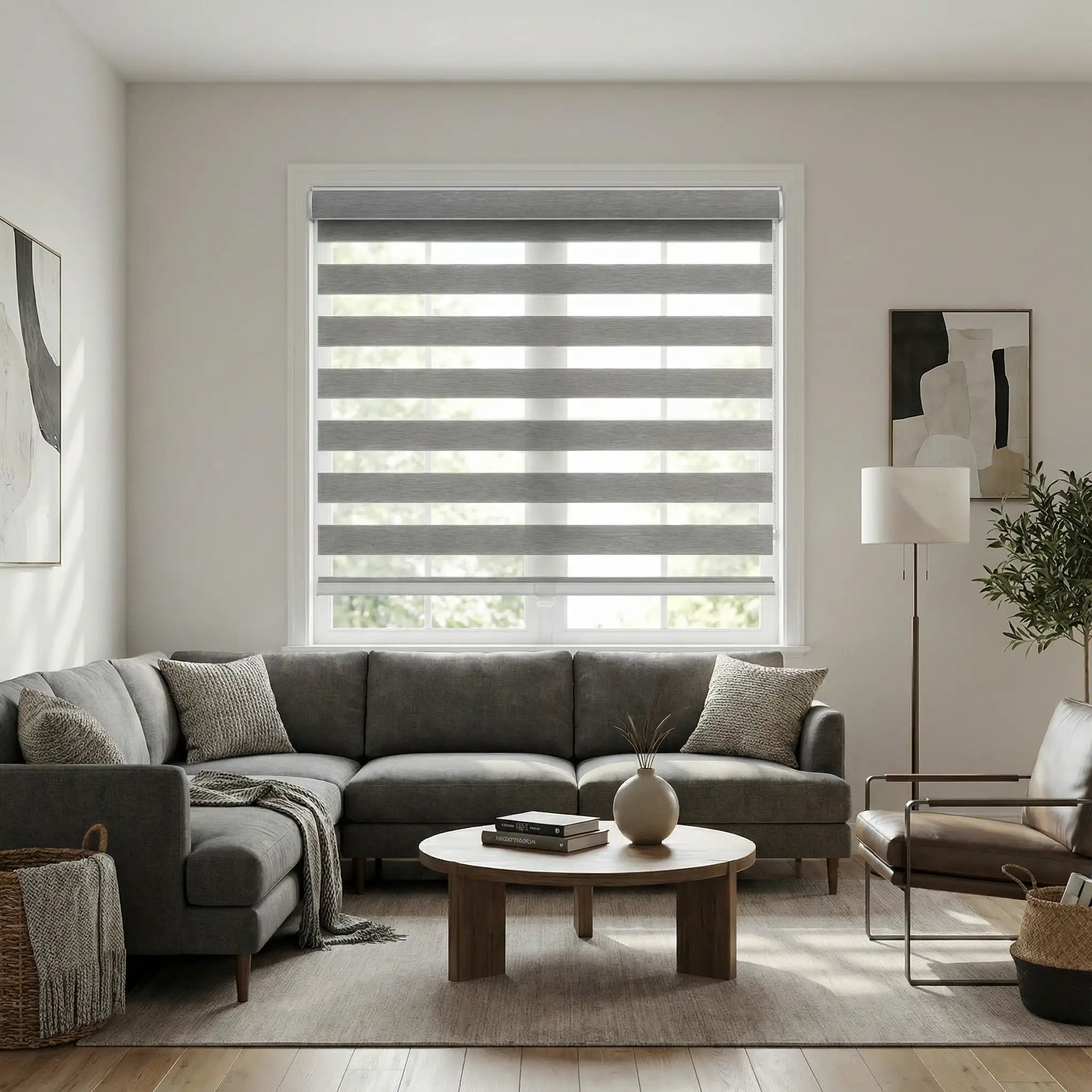 Custom Zebra Shades Made to Measure – Dual Layer Window Blinds with Light Control | USdrapery