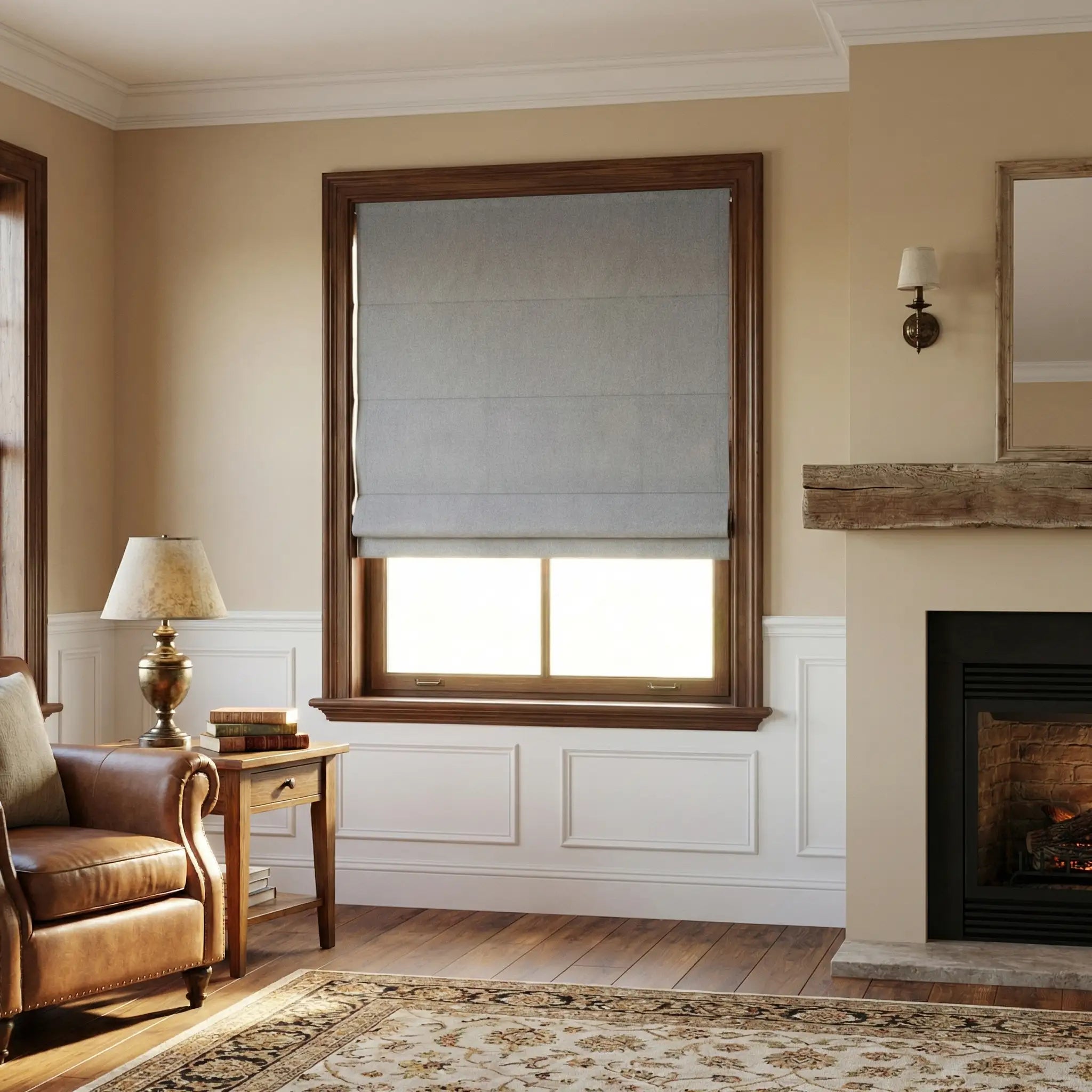 Natural Blackout Linen Roman Shades – Corded or Cordless | USdrapery