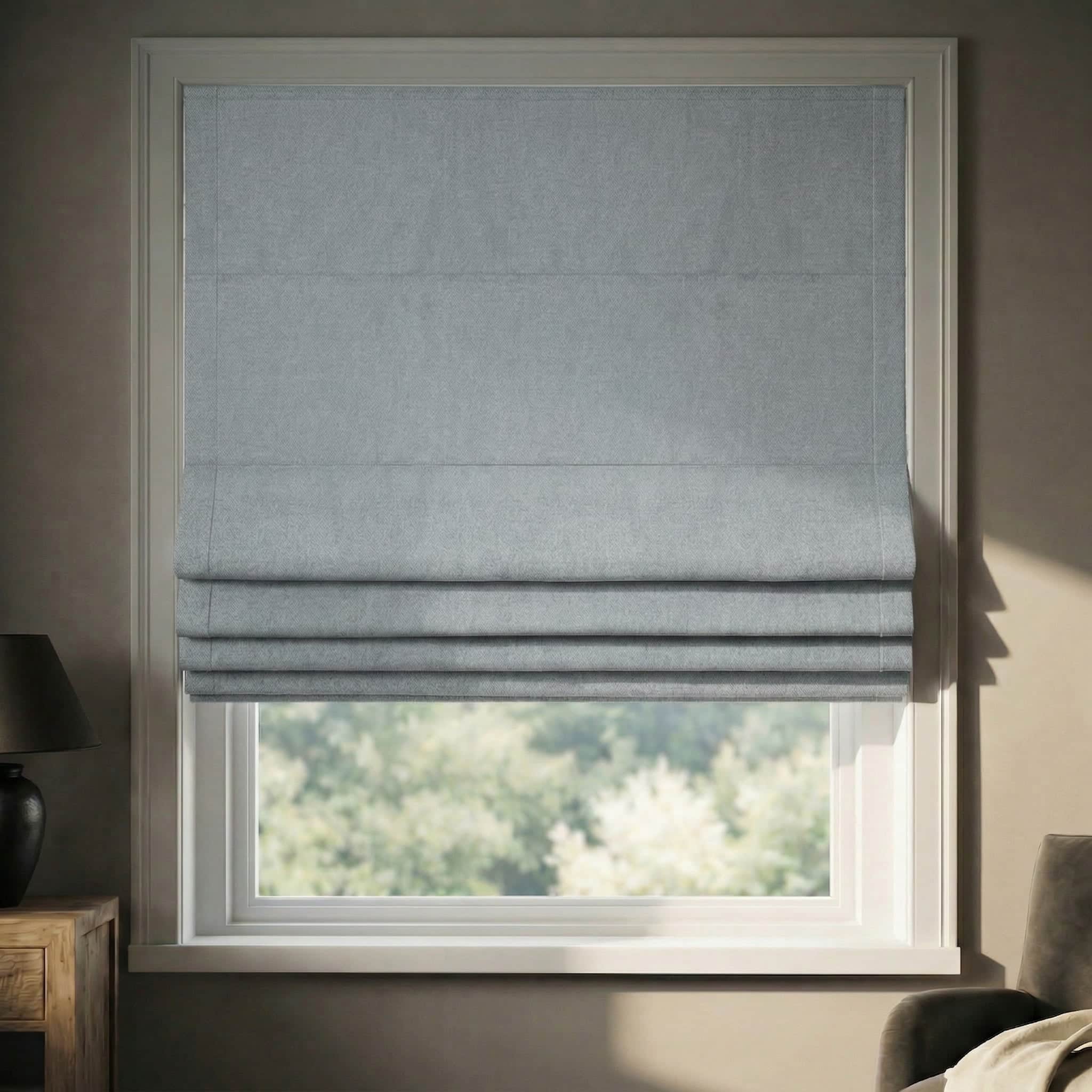 Custom Premium Linen 100% Blackout Roman Shades | USdrapery