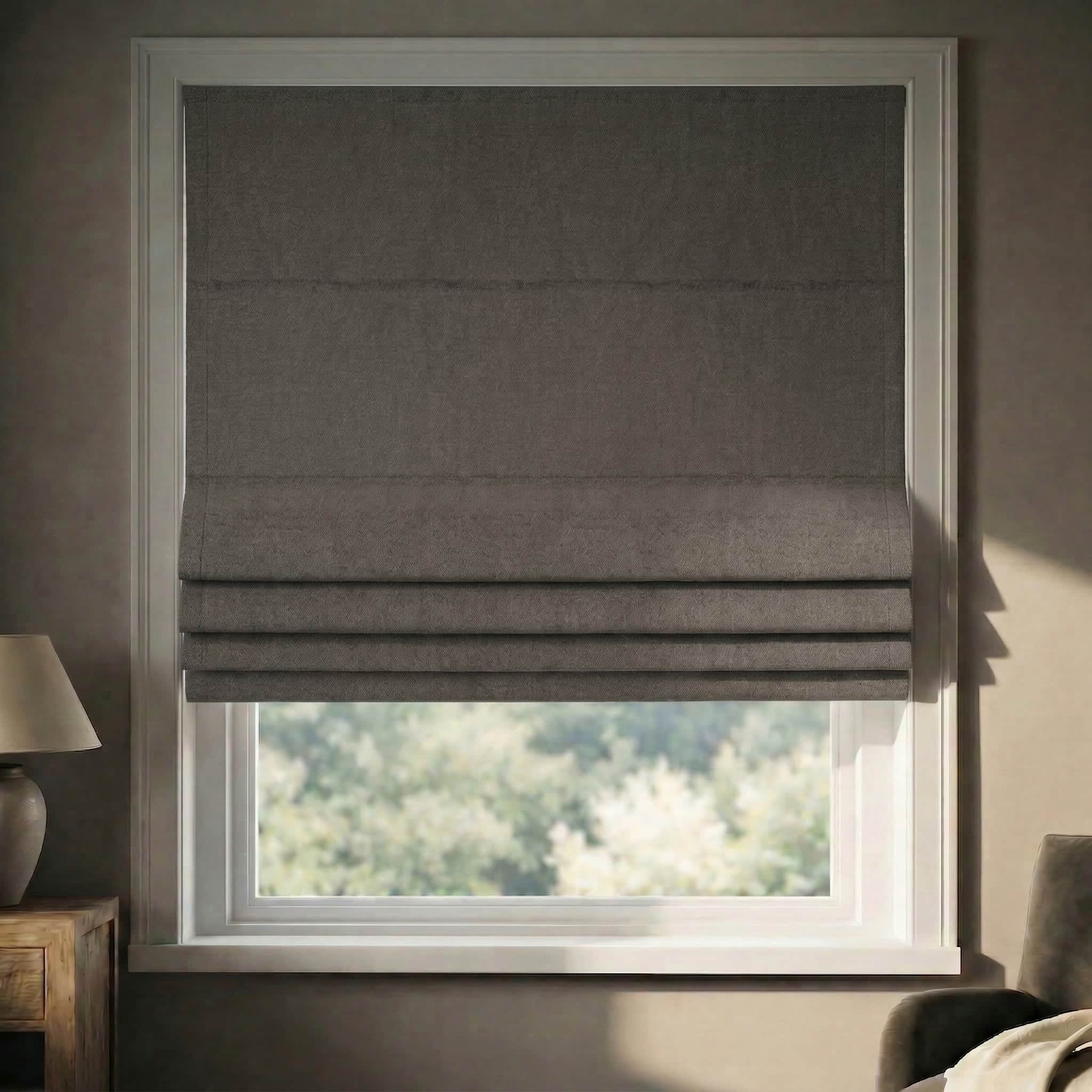 Custom Premium Linen 100% Blackout Roman Shades | USdrapery