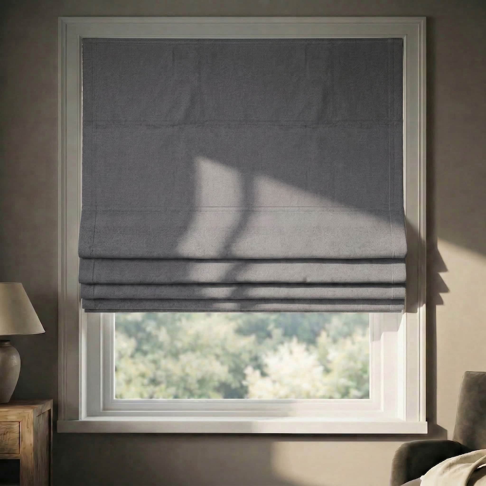 Custom Premium Linen 100% Blackout Roman Shades | USdrapery