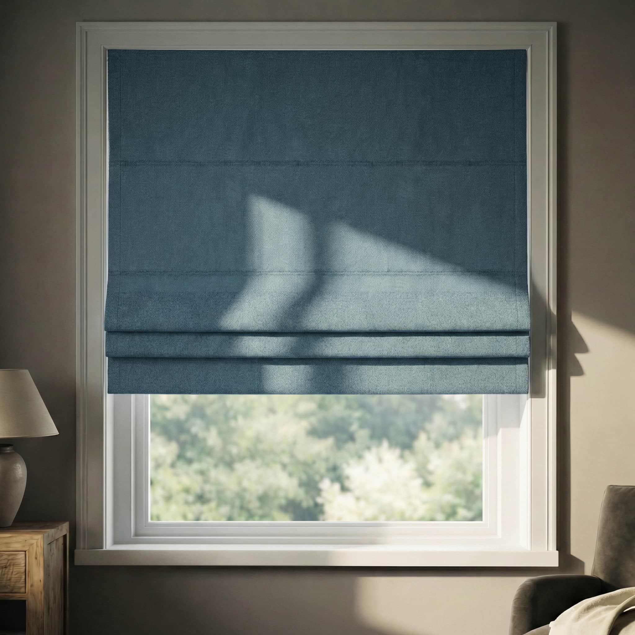 Custom Premium Linen 100% Blackout Roman Shades | USdrapery