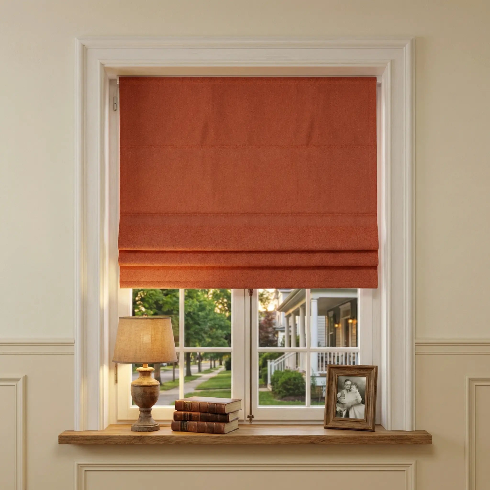 Natural Blackout Linen Roman Shades – Corded or Cordless | USdrapery