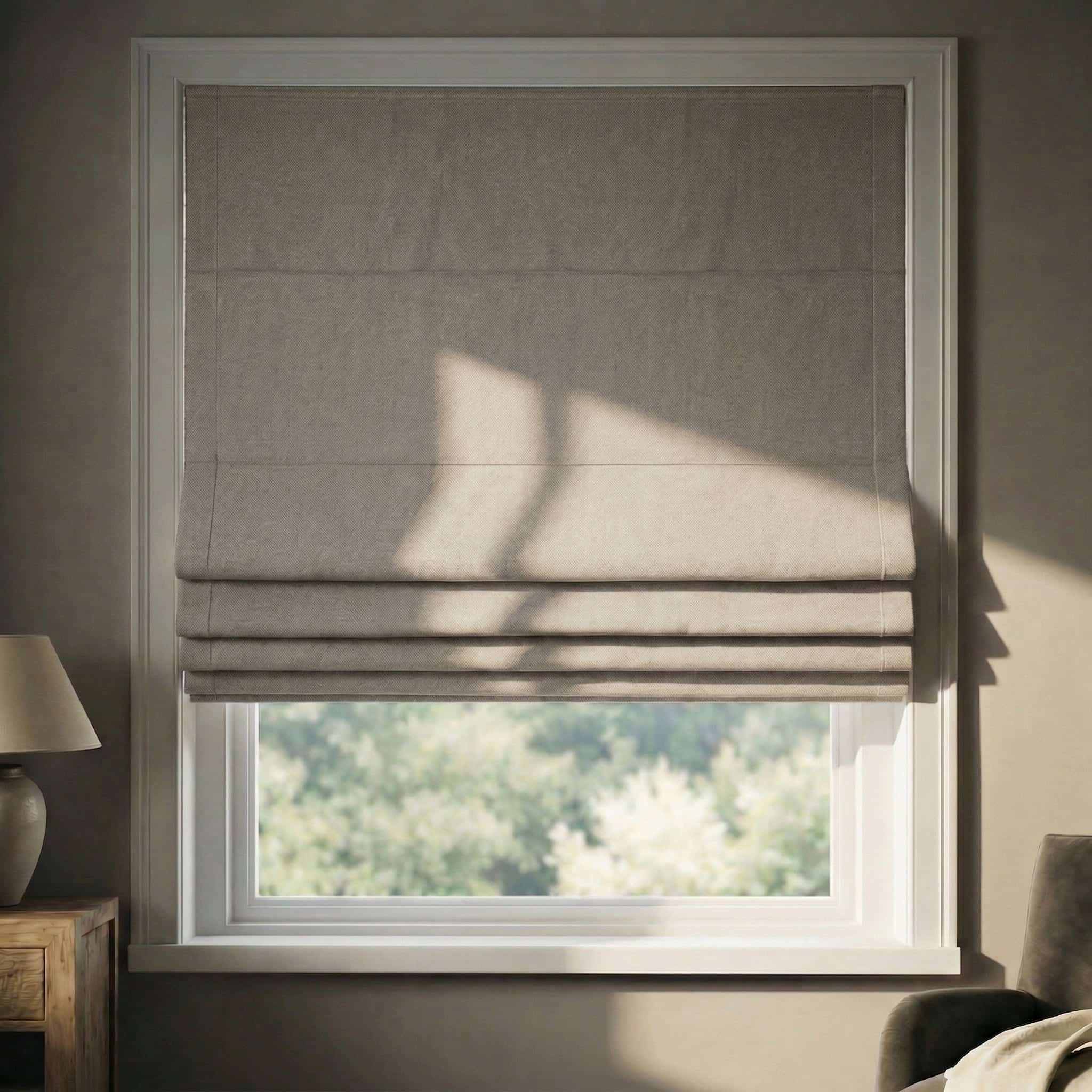 Custom Premium Linen 100% Blackout Roman Shades | USdrapery