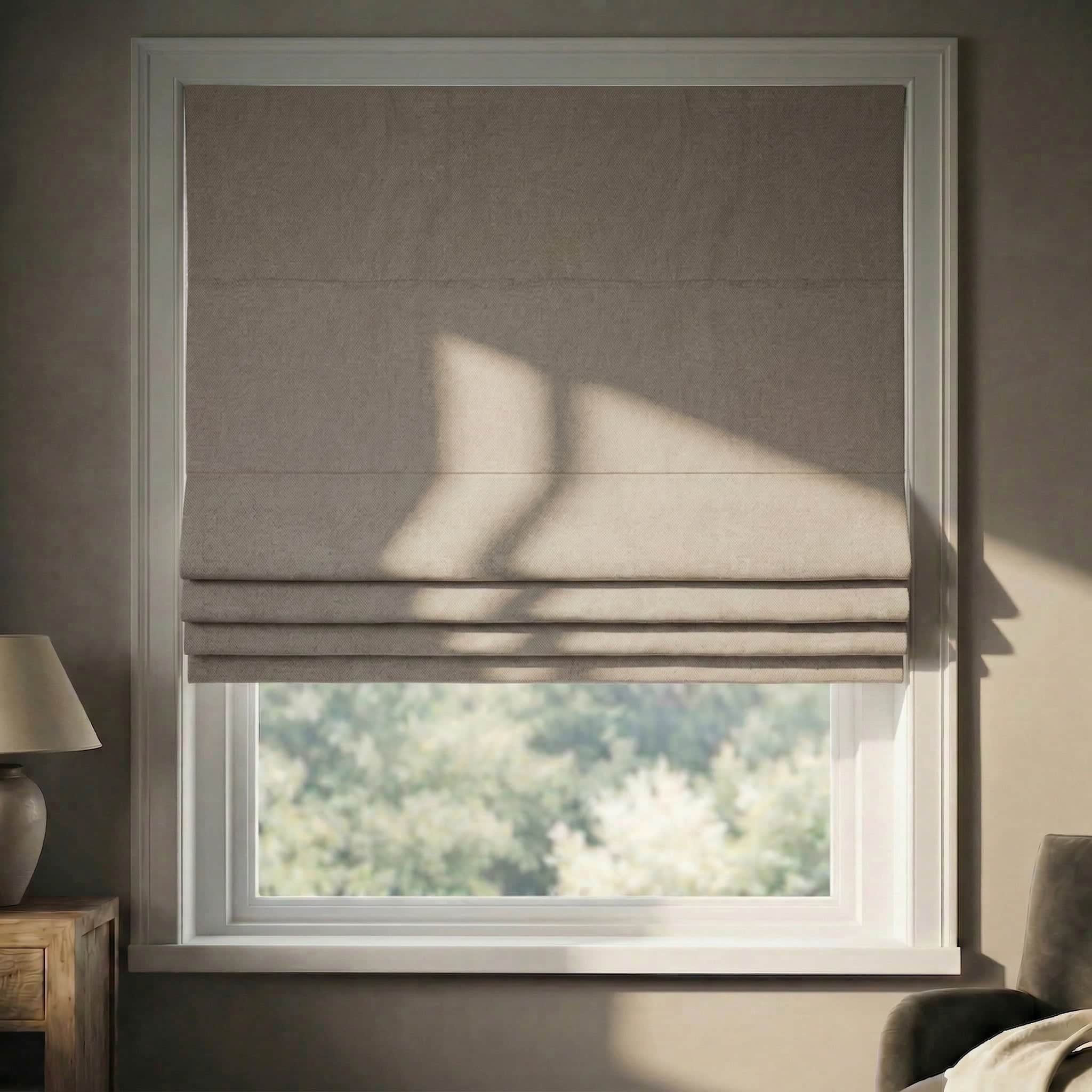Custom Premium Linen 100% Blackout Roman Shades | USdrapery