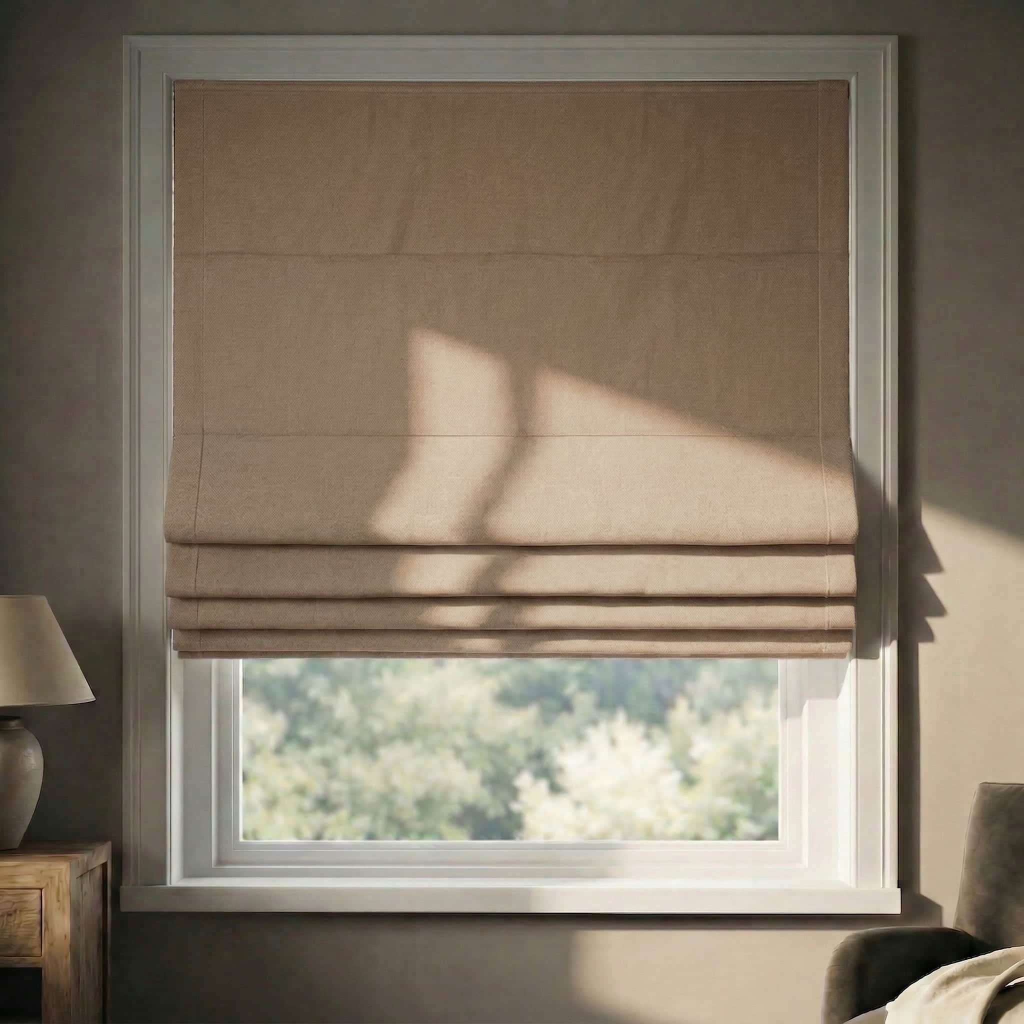Custom Premium Linen 100% Blackout Roman Shades | USdrapery