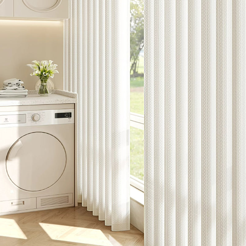 USdrapery custom linen semi-sheer sun shade with light-filtering fabric