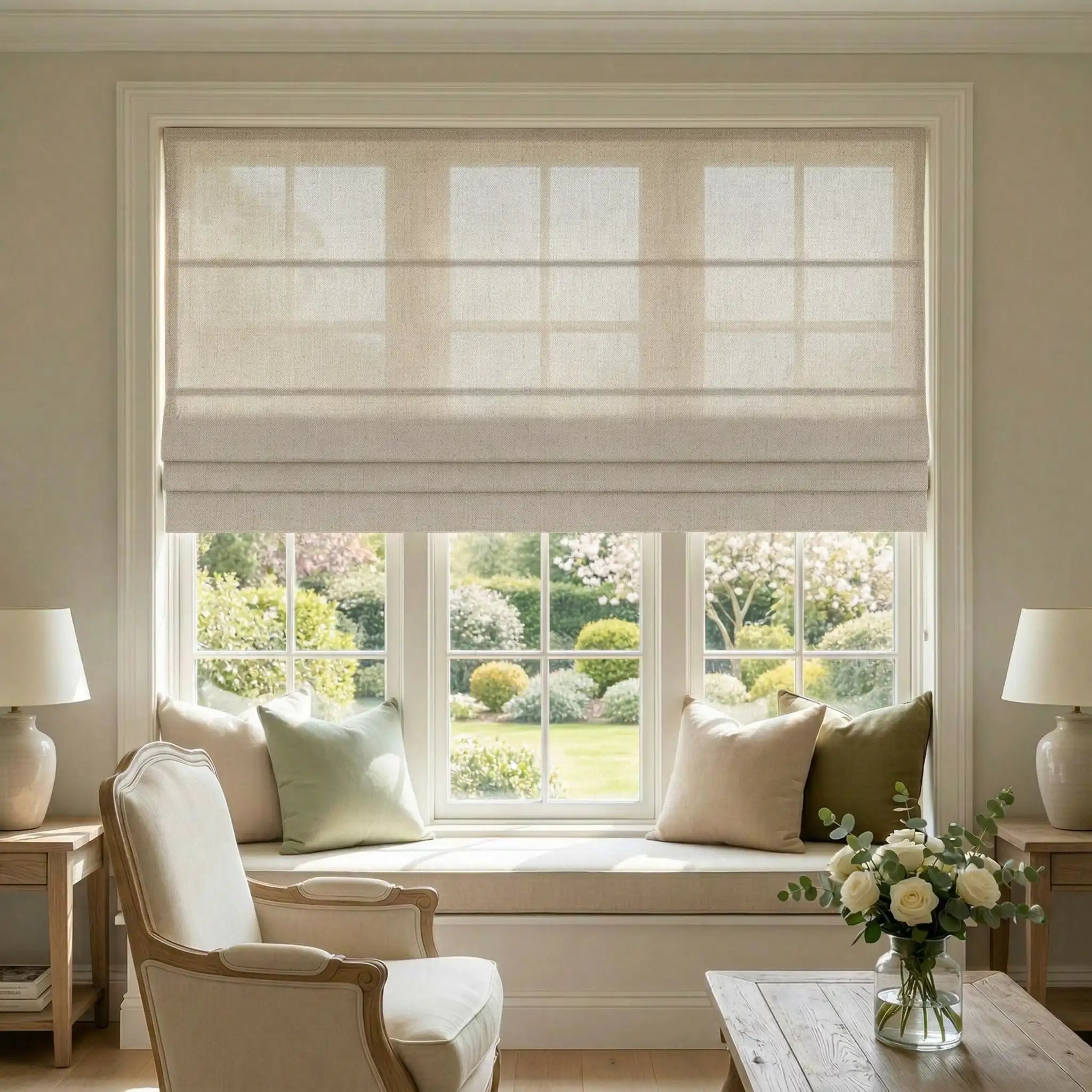 Custom Light Filtering Roman Shades – Cordless & Corded Options | USdrapery