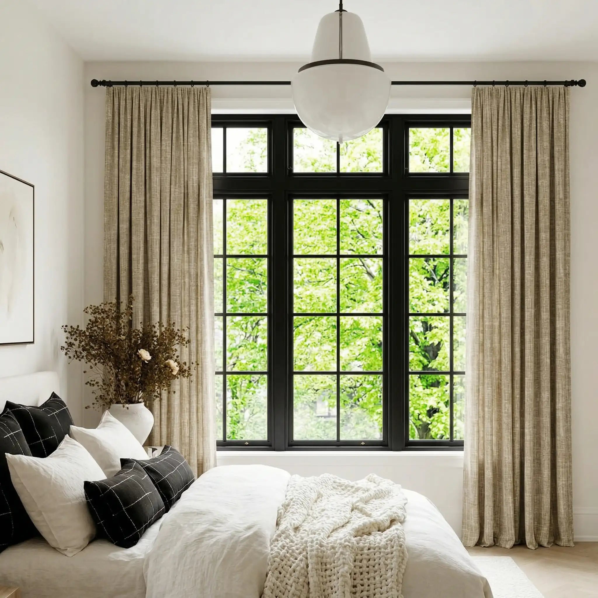 Custom 100% Blackout Heavyweight Linen Curtains | USdrapery