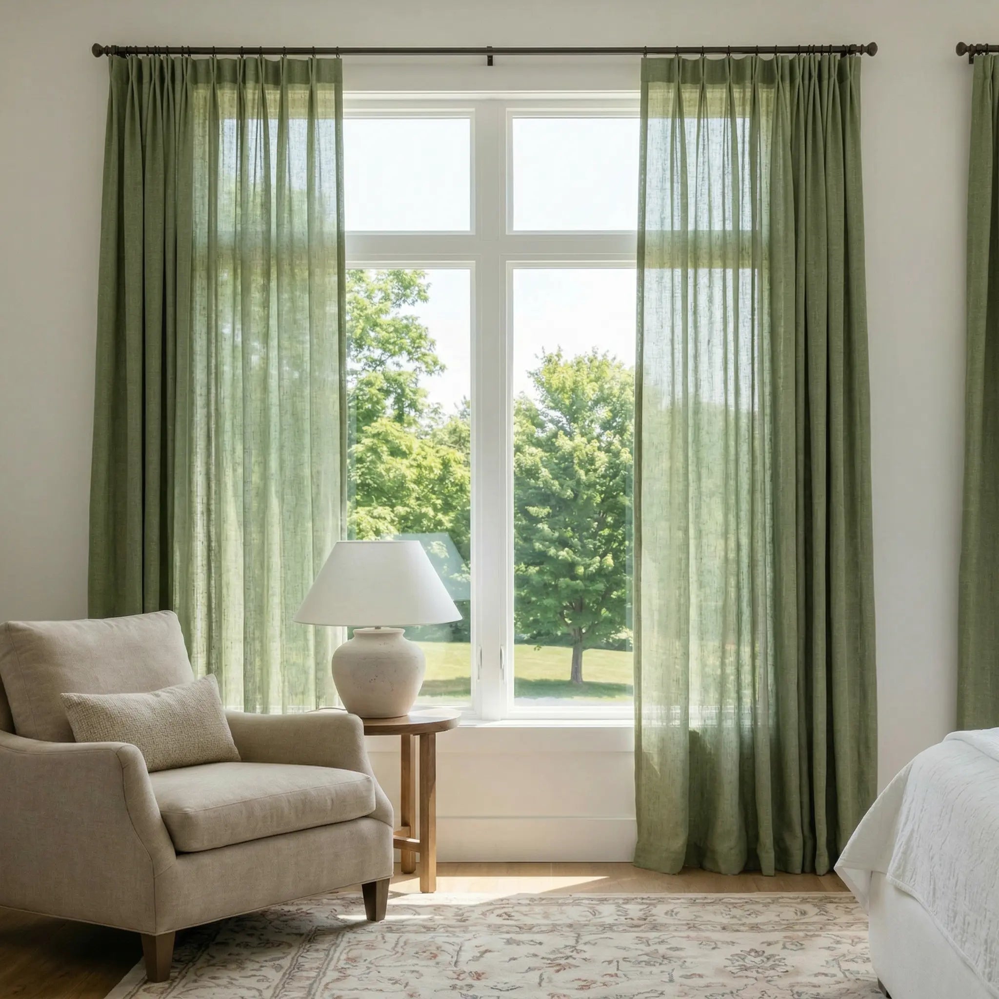 Custom Linen Semi-Blackout curtains – Natural Texture | USdrapery