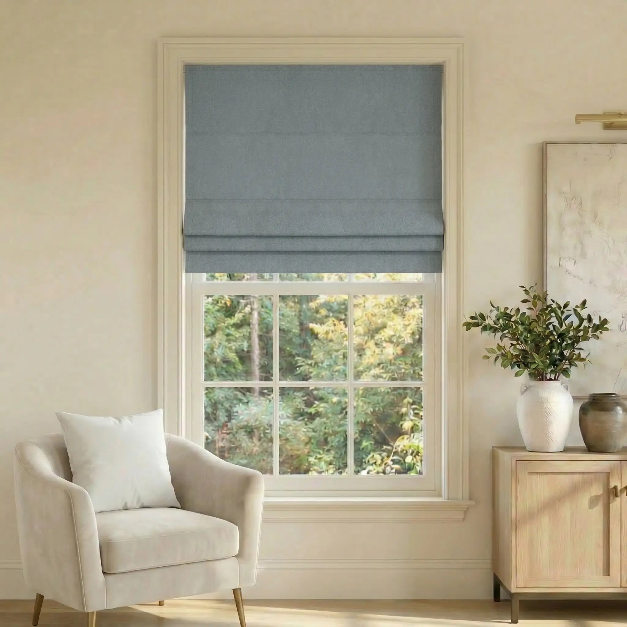 Custom Thermal Insulated Energy Saving Blackout Roman Blinds | USdrapery