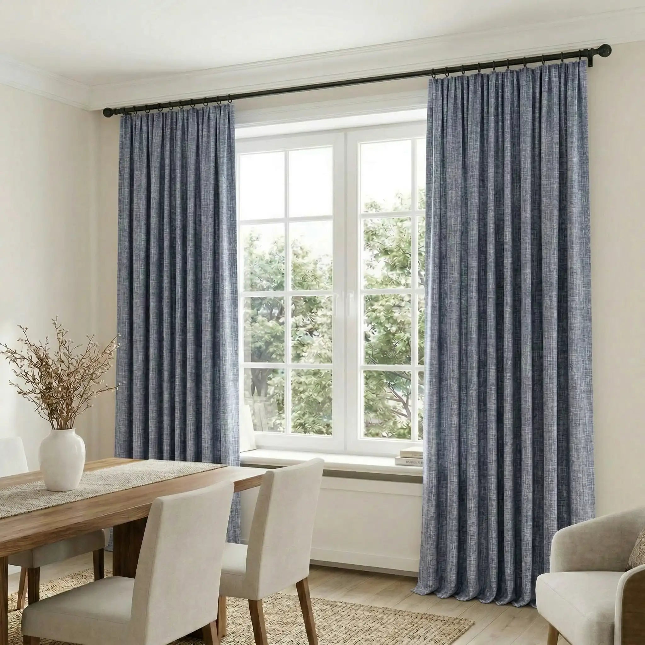 Custom 100% Blackout Heavyweight Linen Curtains | USdrapery