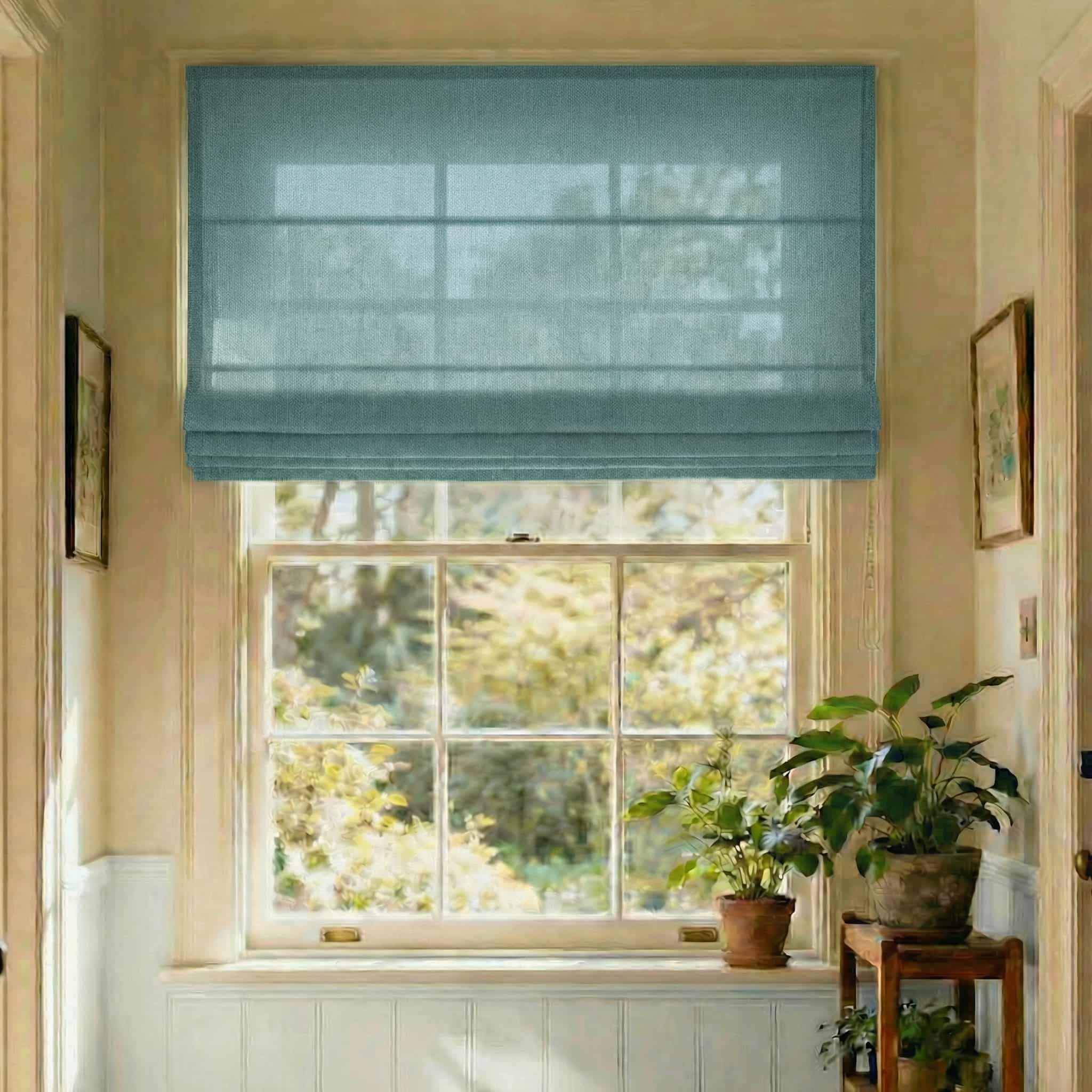 Custom Elegant Textured Light Filtering Roman Shades | USdrapery