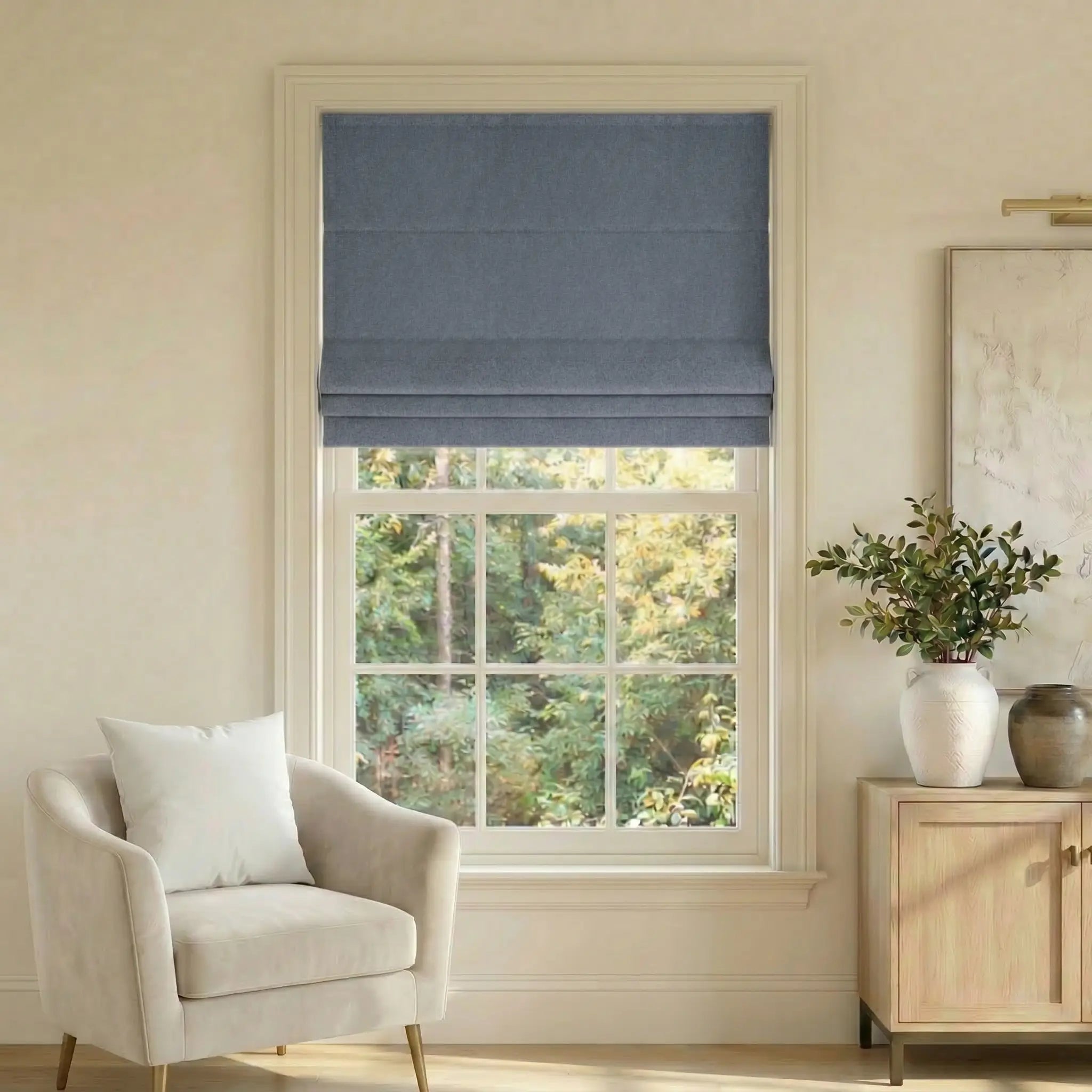 Custom Thermal Insulated Energy Saving Blackout Roman Blinds | USdrapery