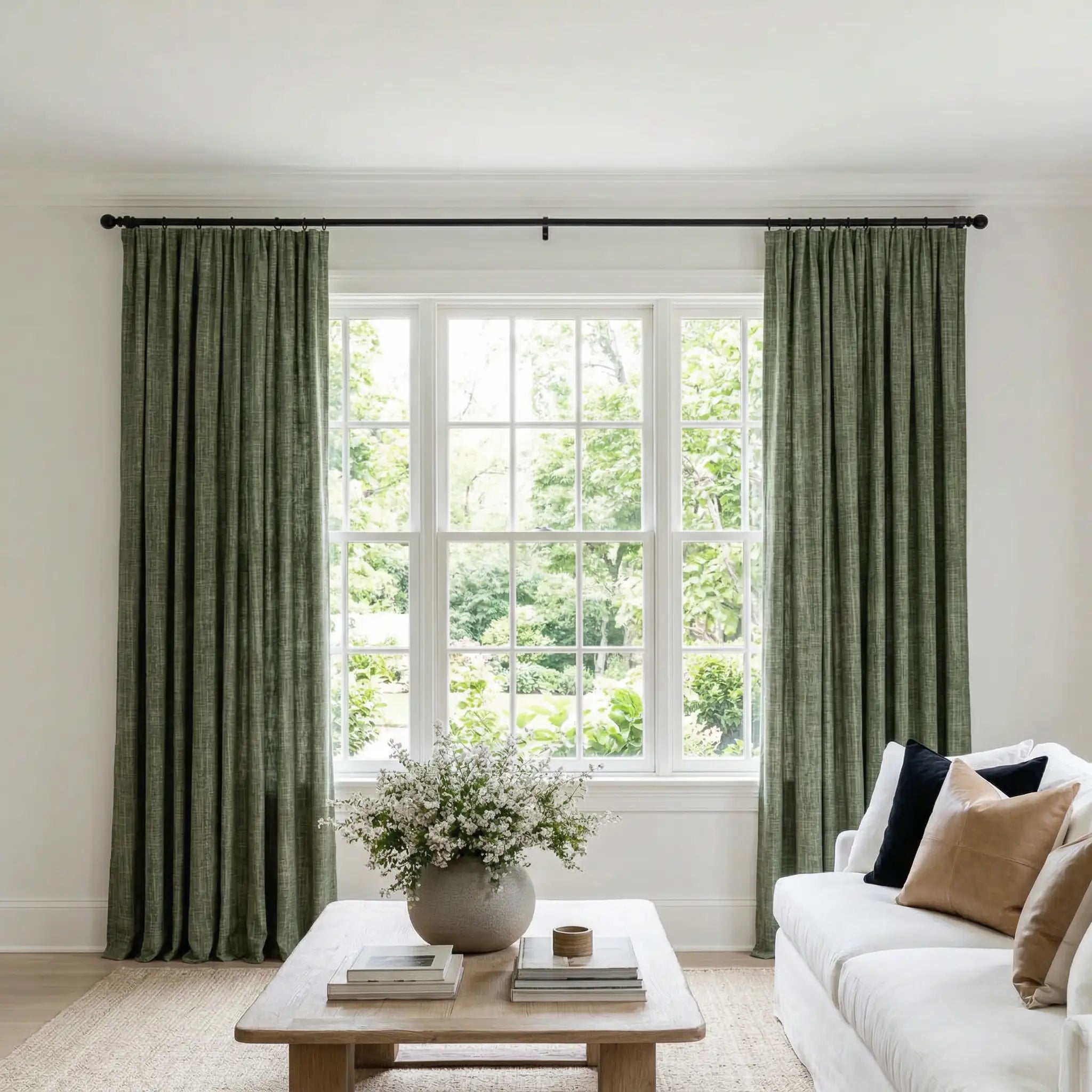 Custom 100% Blackout Heavyweight Linen Curtains | USdrapery