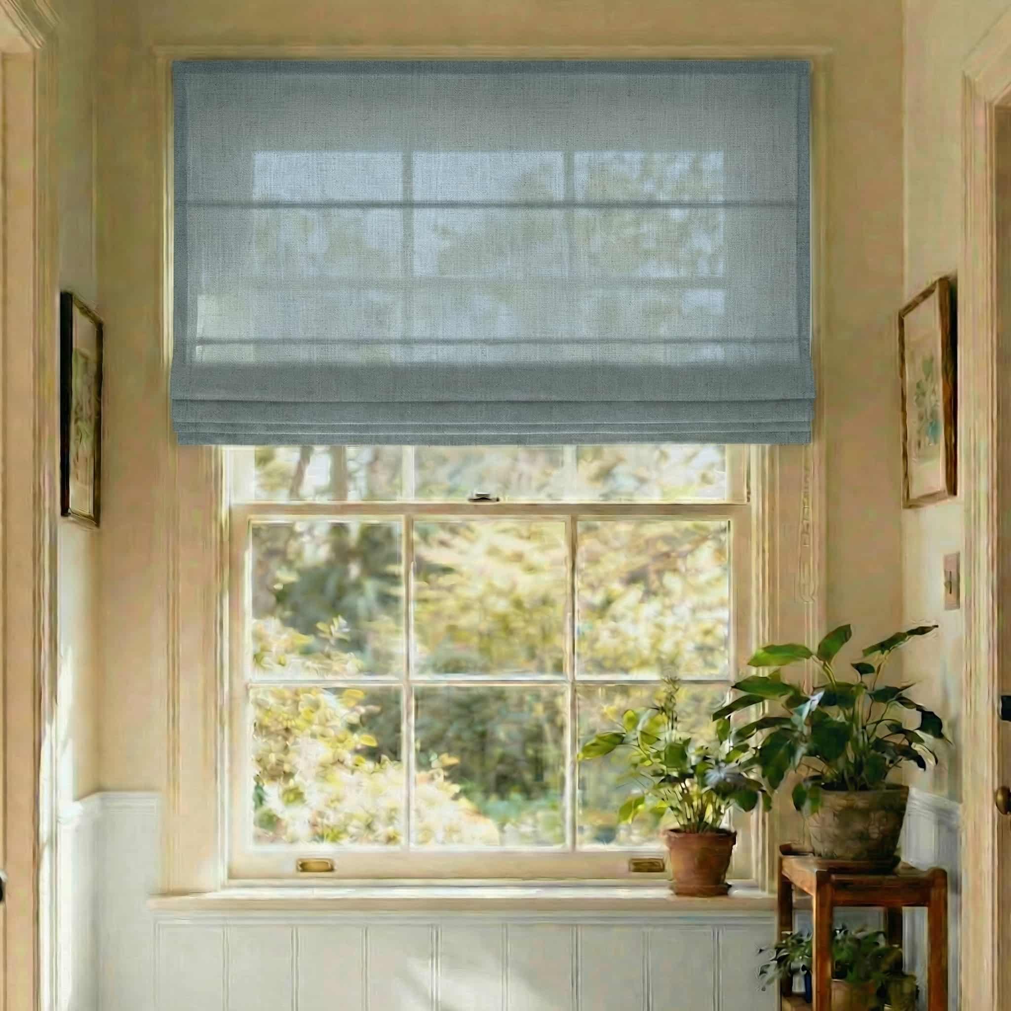 Custom Elegant Textured Light Filtering Roman Shades | USdrapery