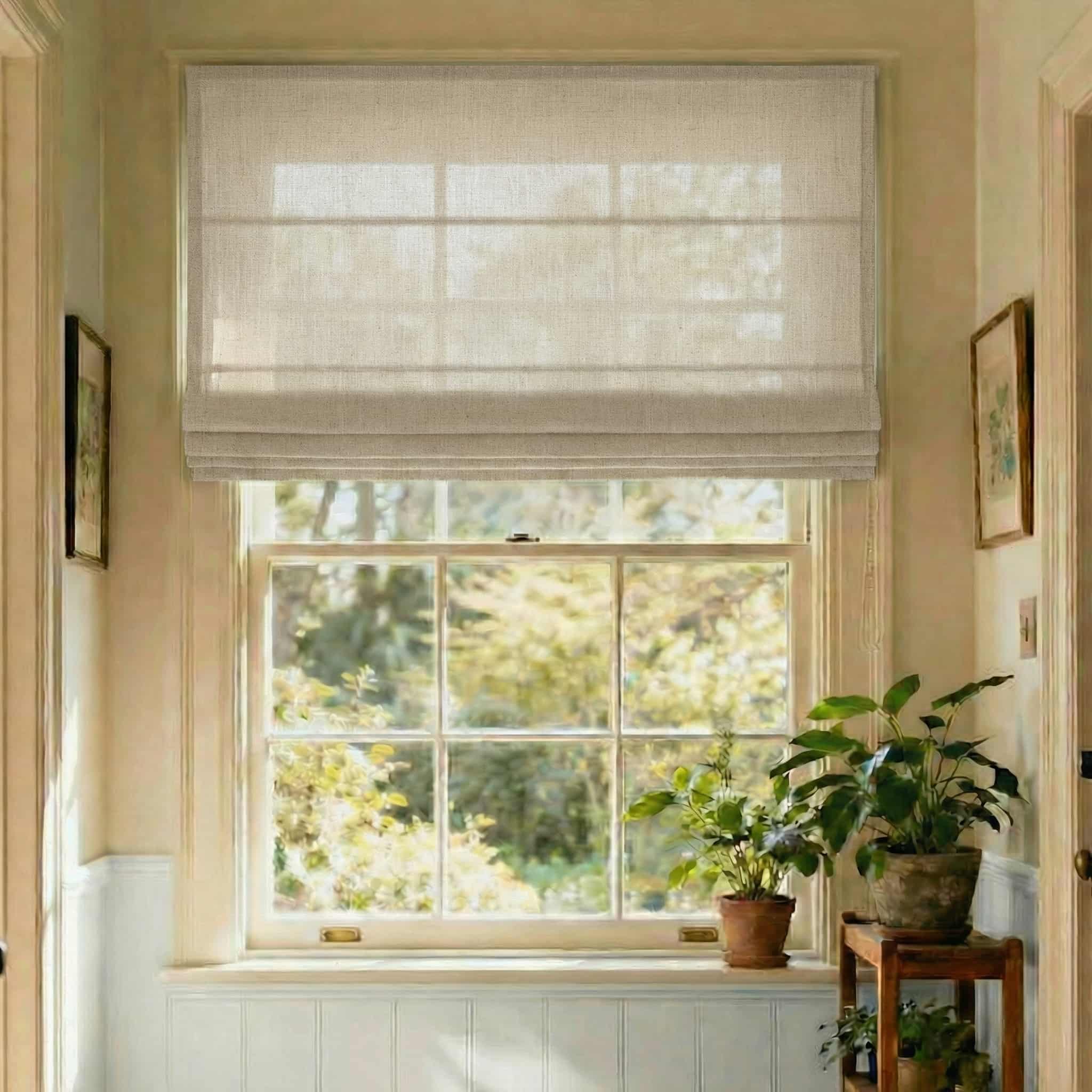 Custom Elegant Textured Light Filtering Roman Shades | USdrapery