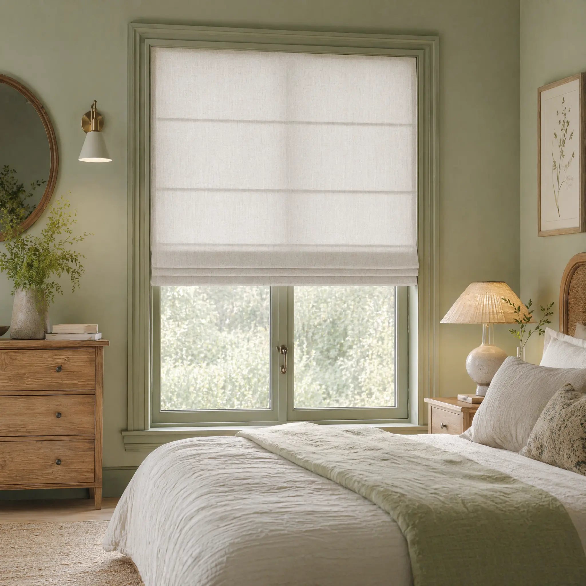 Custom Linen Cordless Roman Shades | USdrapery