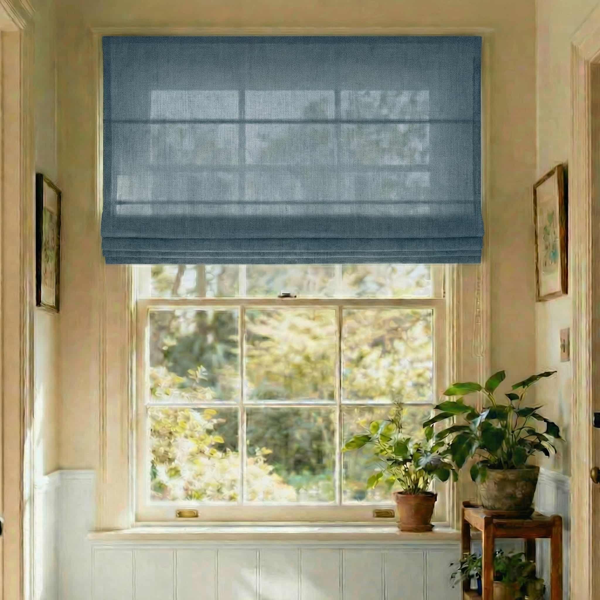 Custom Elegant Textured Light Filtering Roman Shades | USdrapery