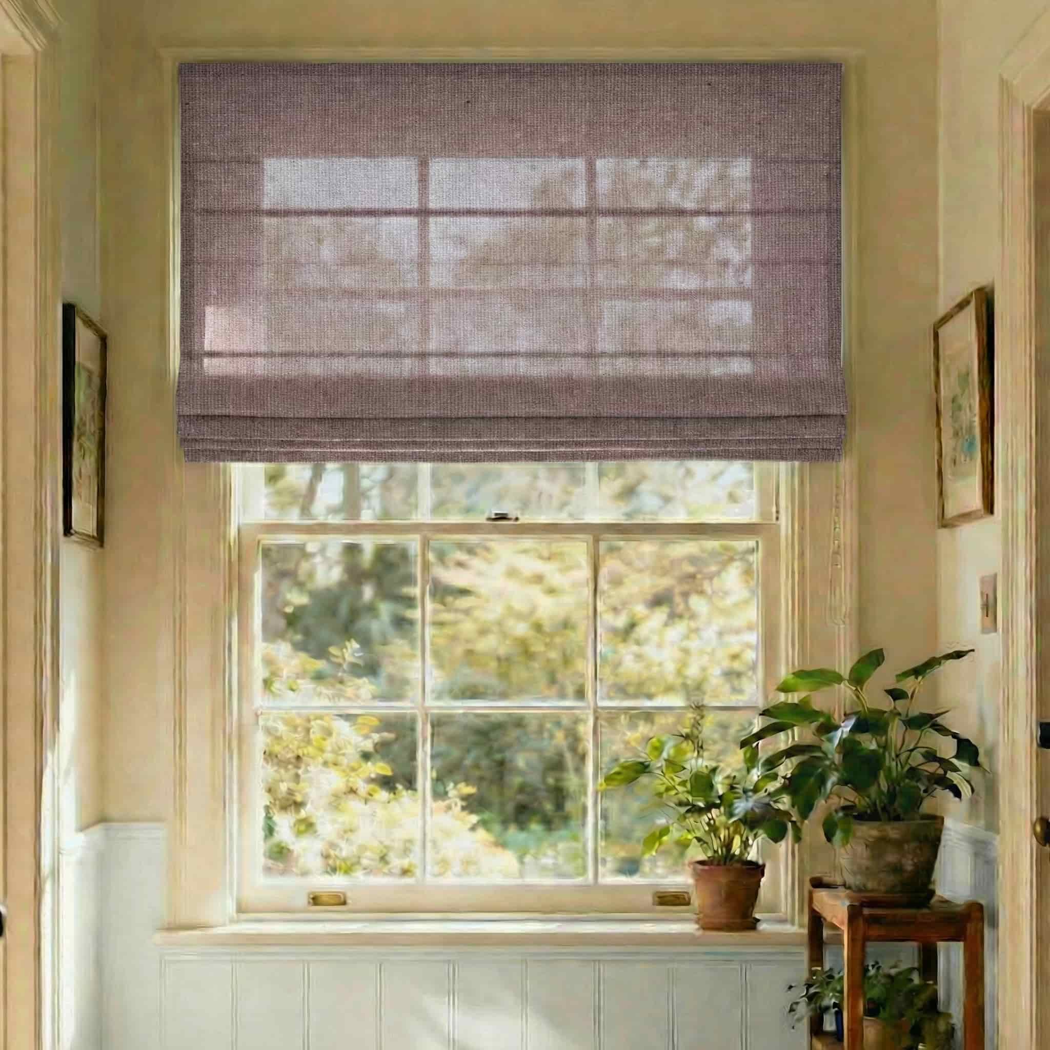 Custom Elegant Textured Light Filtering Roman Shades | USdrapery